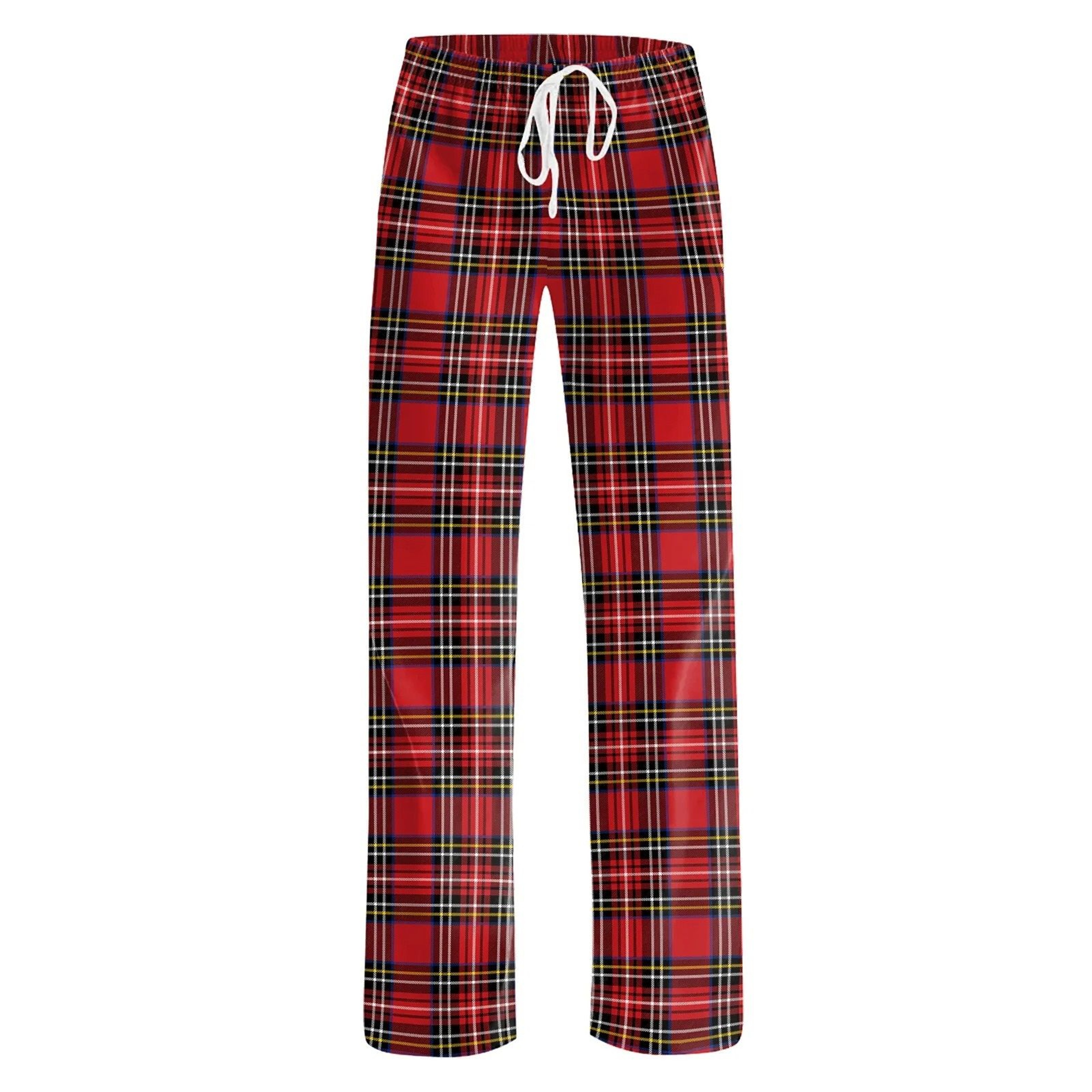 Christmas Pajama Pants With Pockets Soft Plaid Stretch Lounge Bottoms 1