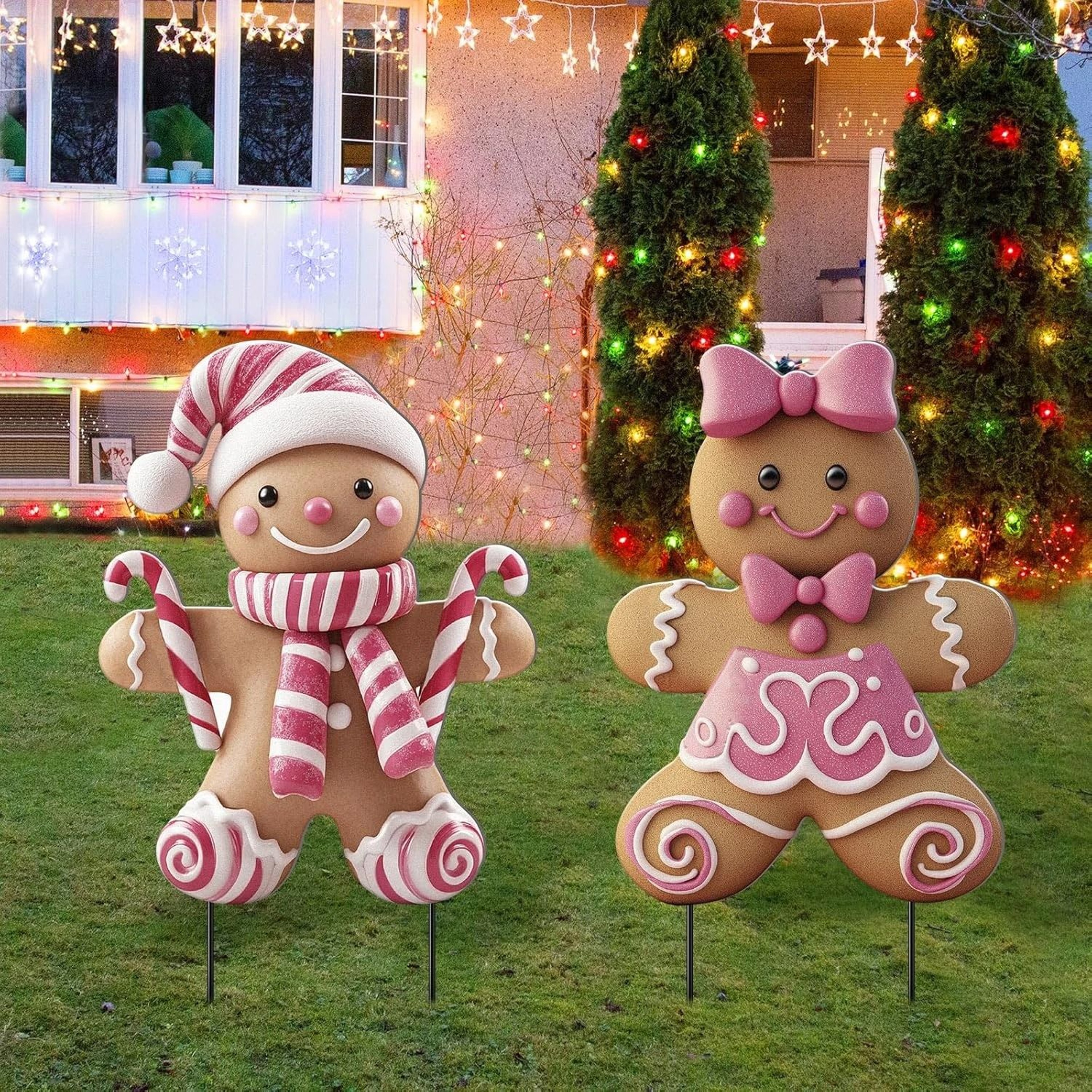 Create A Magical Holiday Atmosphere With The Festive Christmas Boy And Girl Yard Stakes These Charm 4