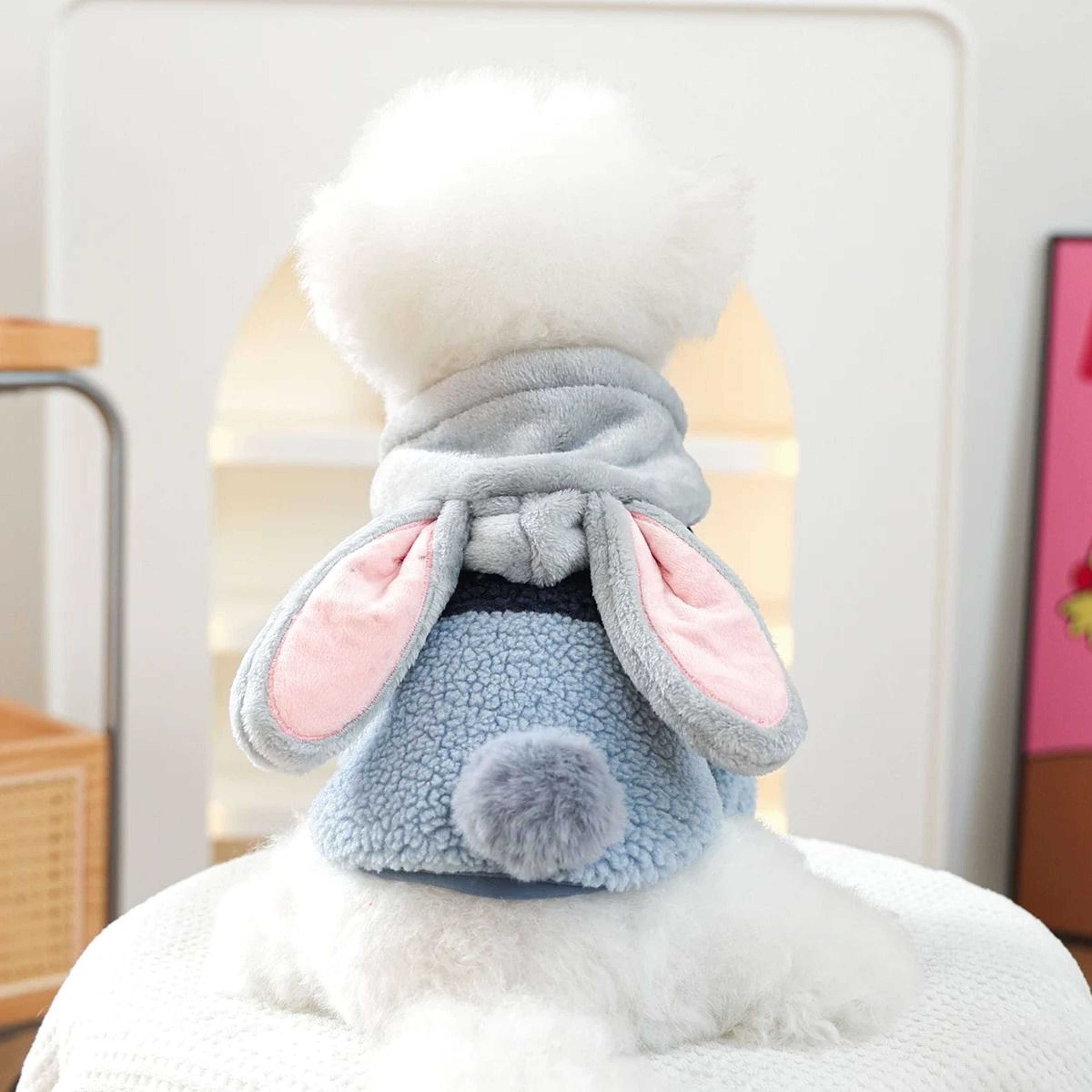 Cozy Rabbit Ear Hooded Pet Sweater For Autumn And Winter Warmth 3