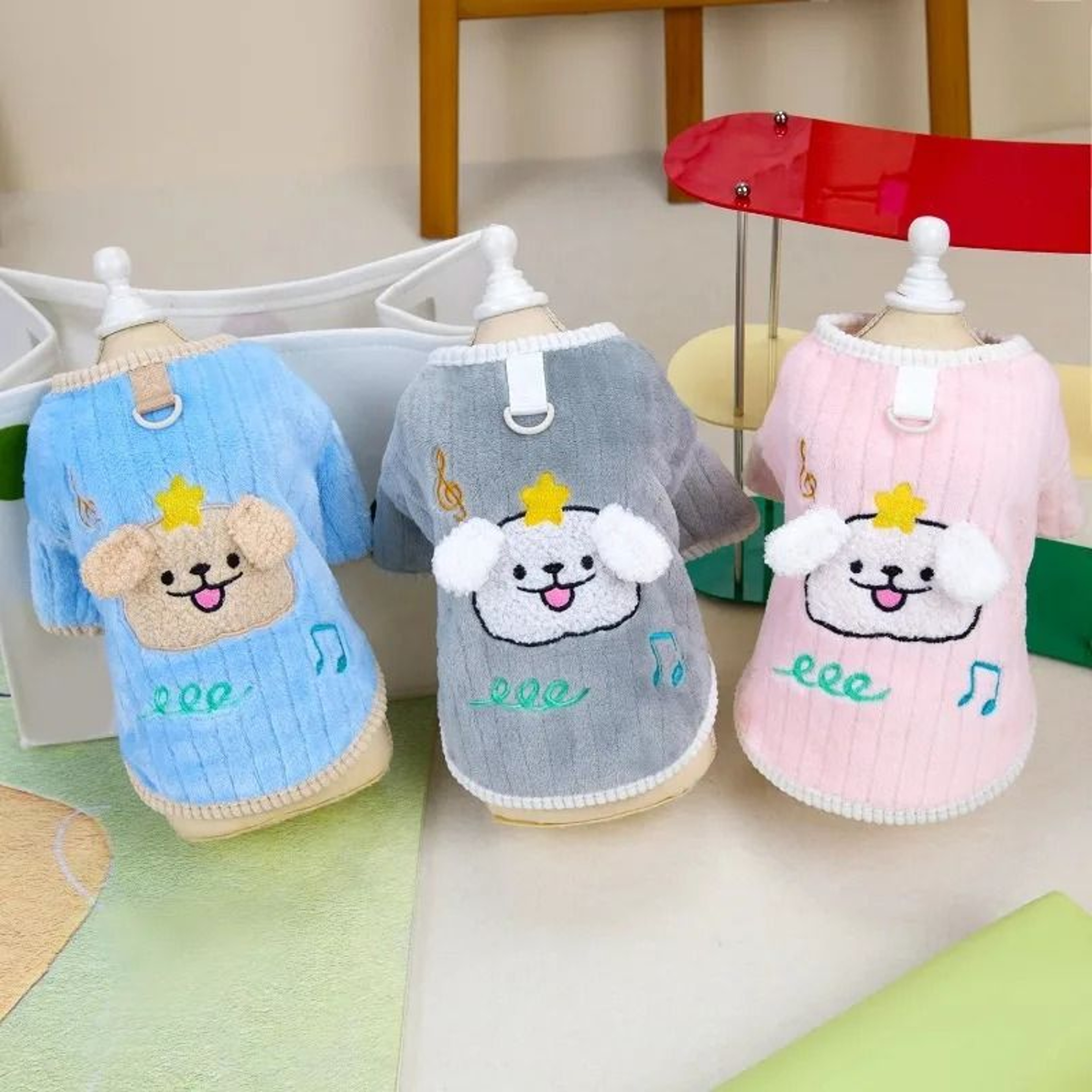 Cozy Plush Stripe Pet Hoodie For Autumn And Winter Warmth 1