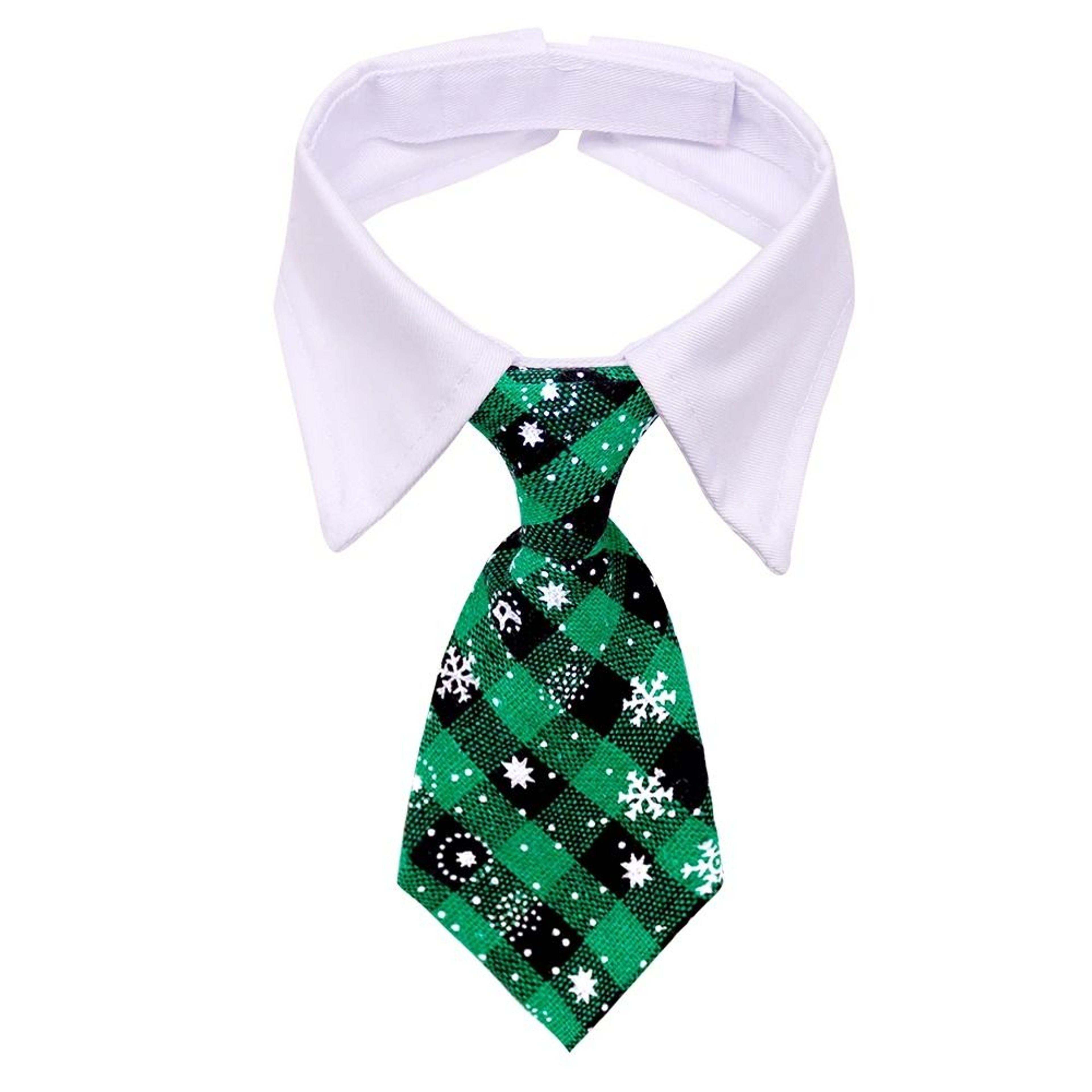 Christmas Plaid Necktie For Pets Warm Adjustable Holiday Outfit 8