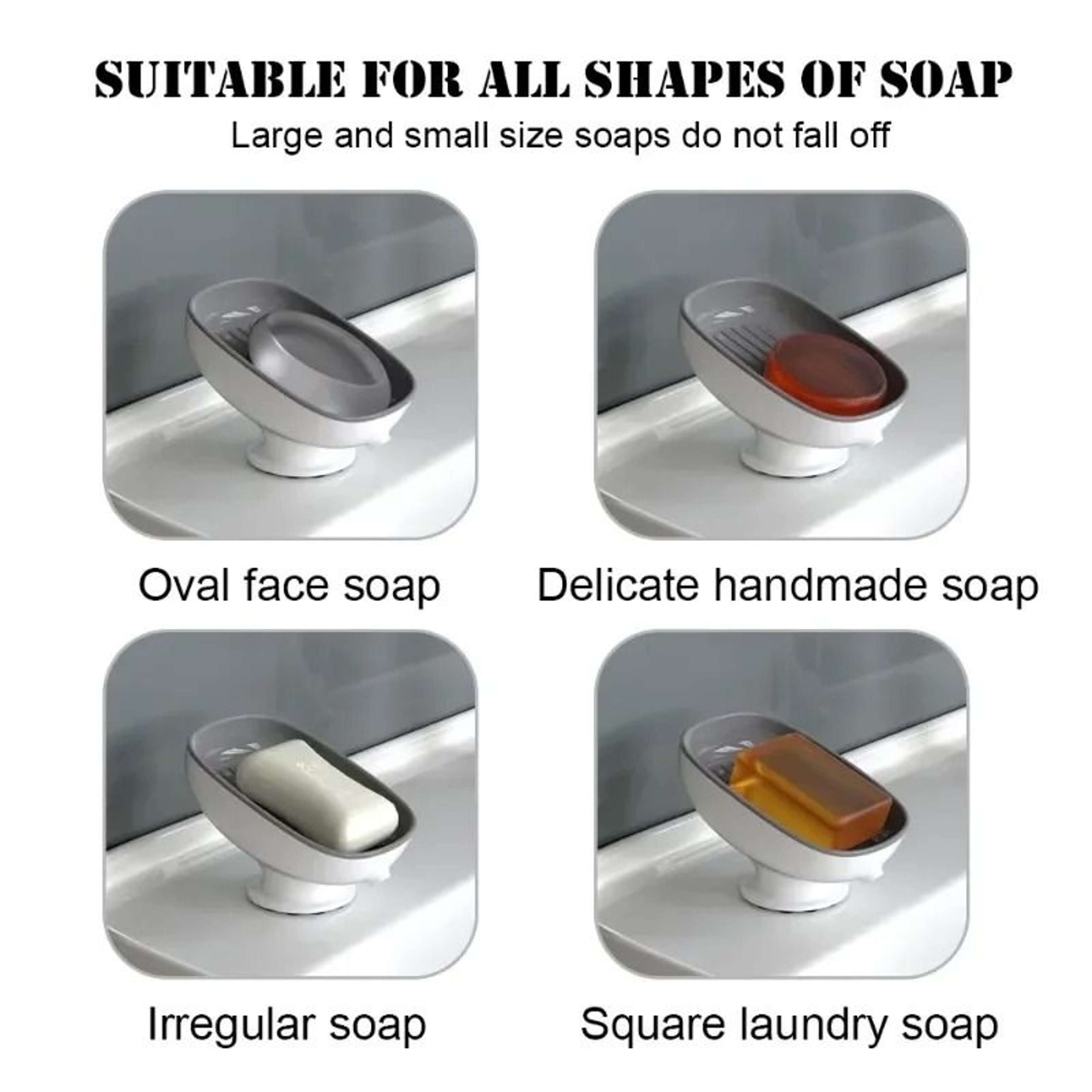 Self Draining Soap Box With Suction Holder For Bathroom And Travel 3