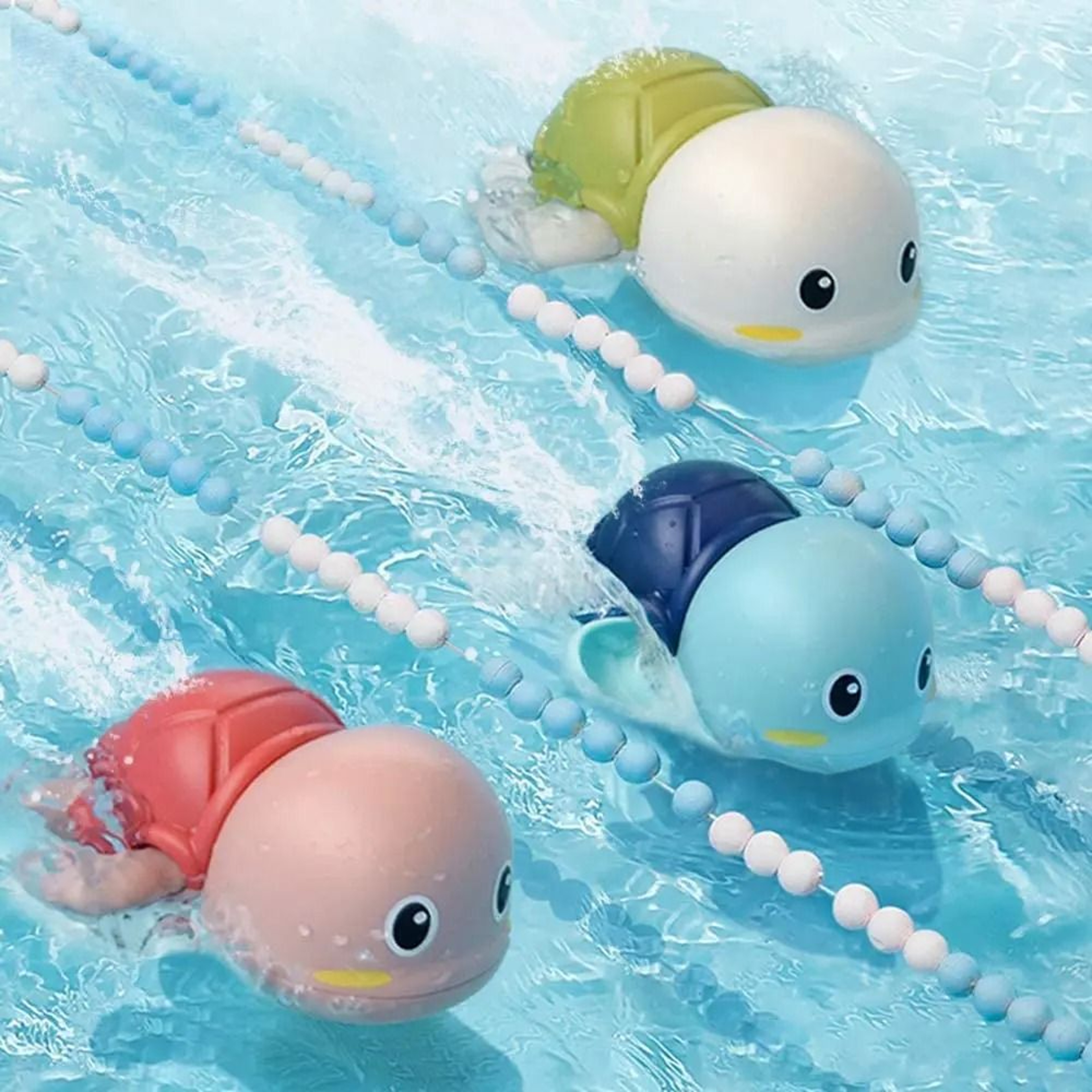 Cute Swimming Turtle Bath Toy Set For Fun Water Play 3