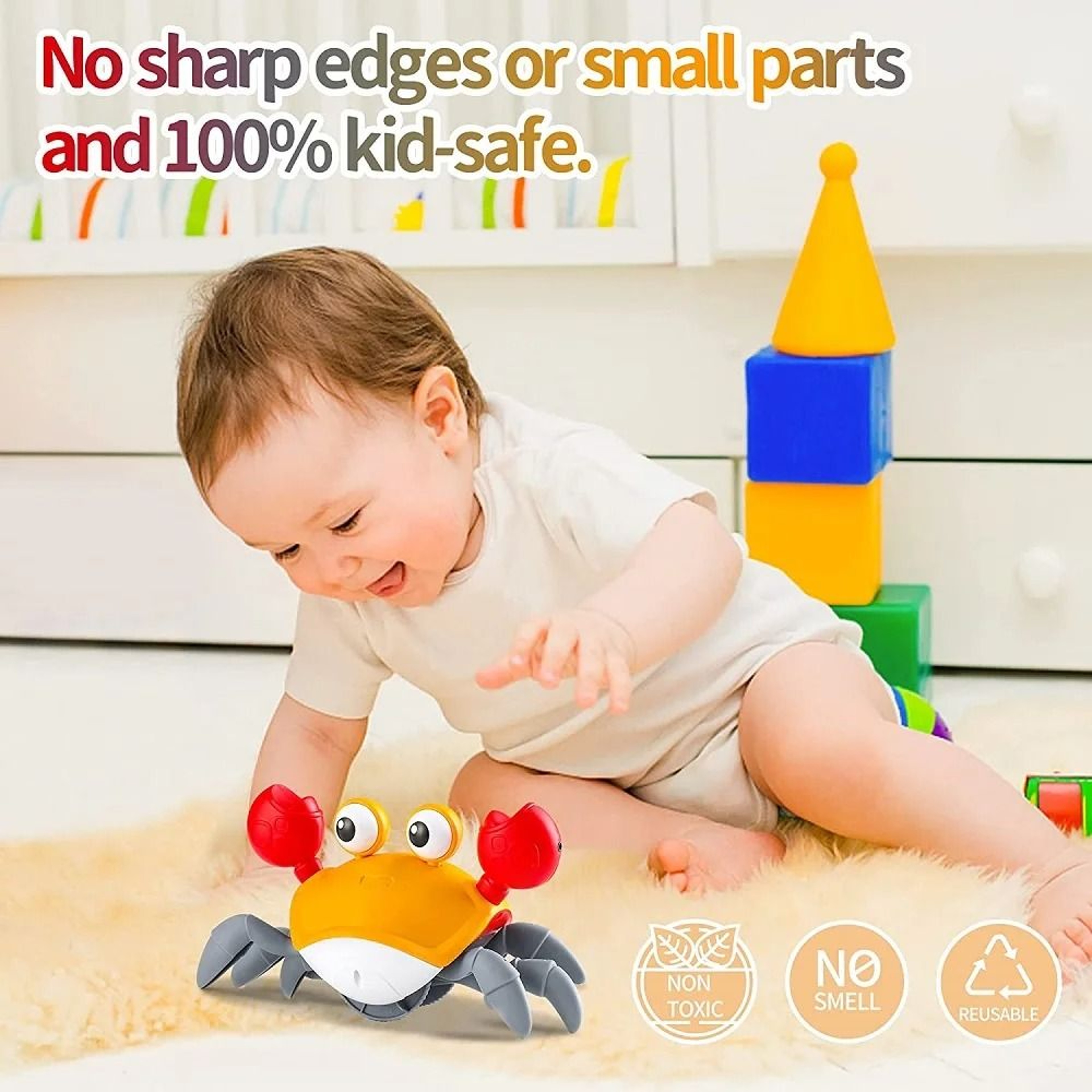 Dancing Crab Run Away Toy For Babies Crawling Interactive Fun 2