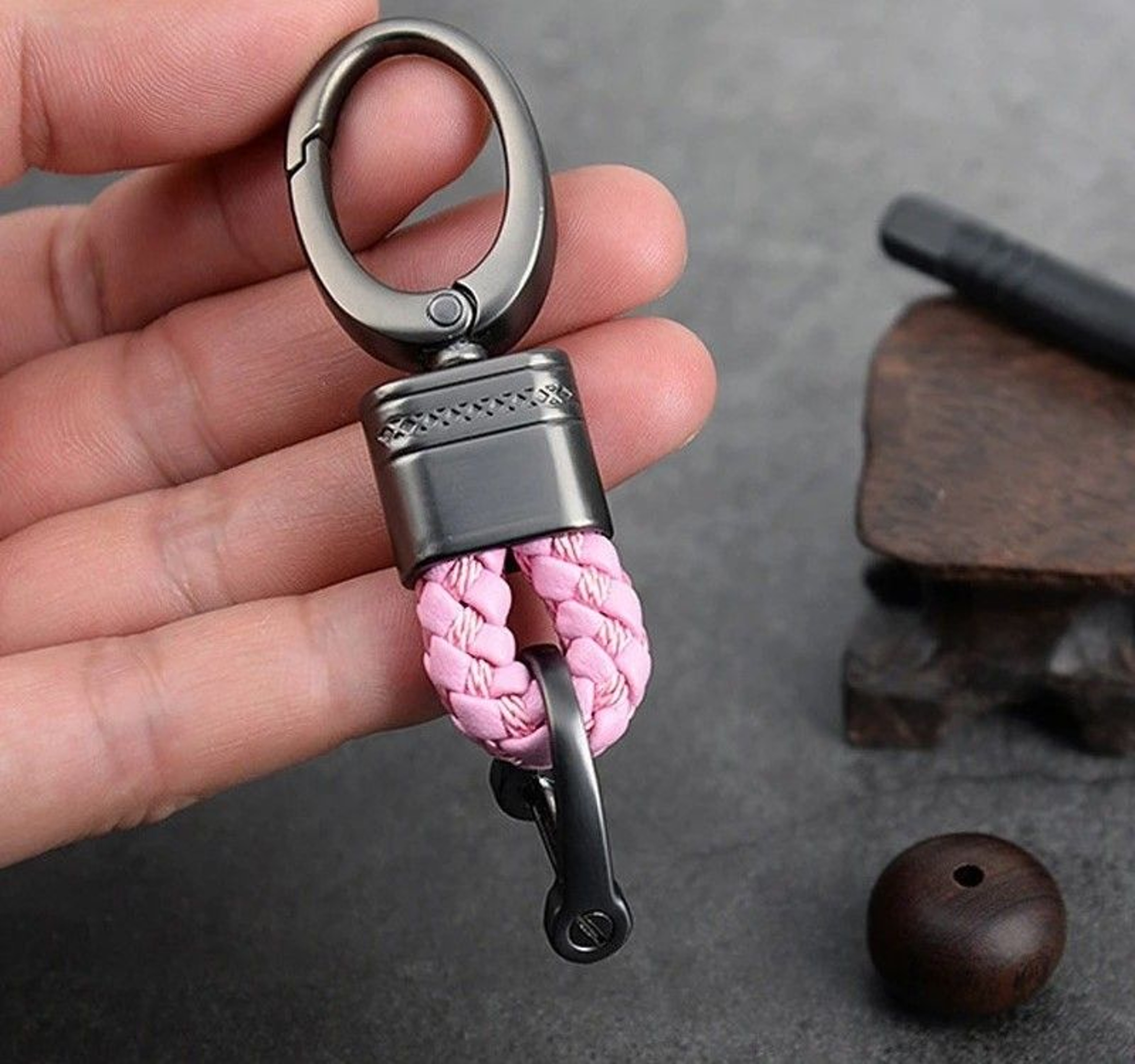 Hand Woven Leather Car Key Ring For Men And Women 11