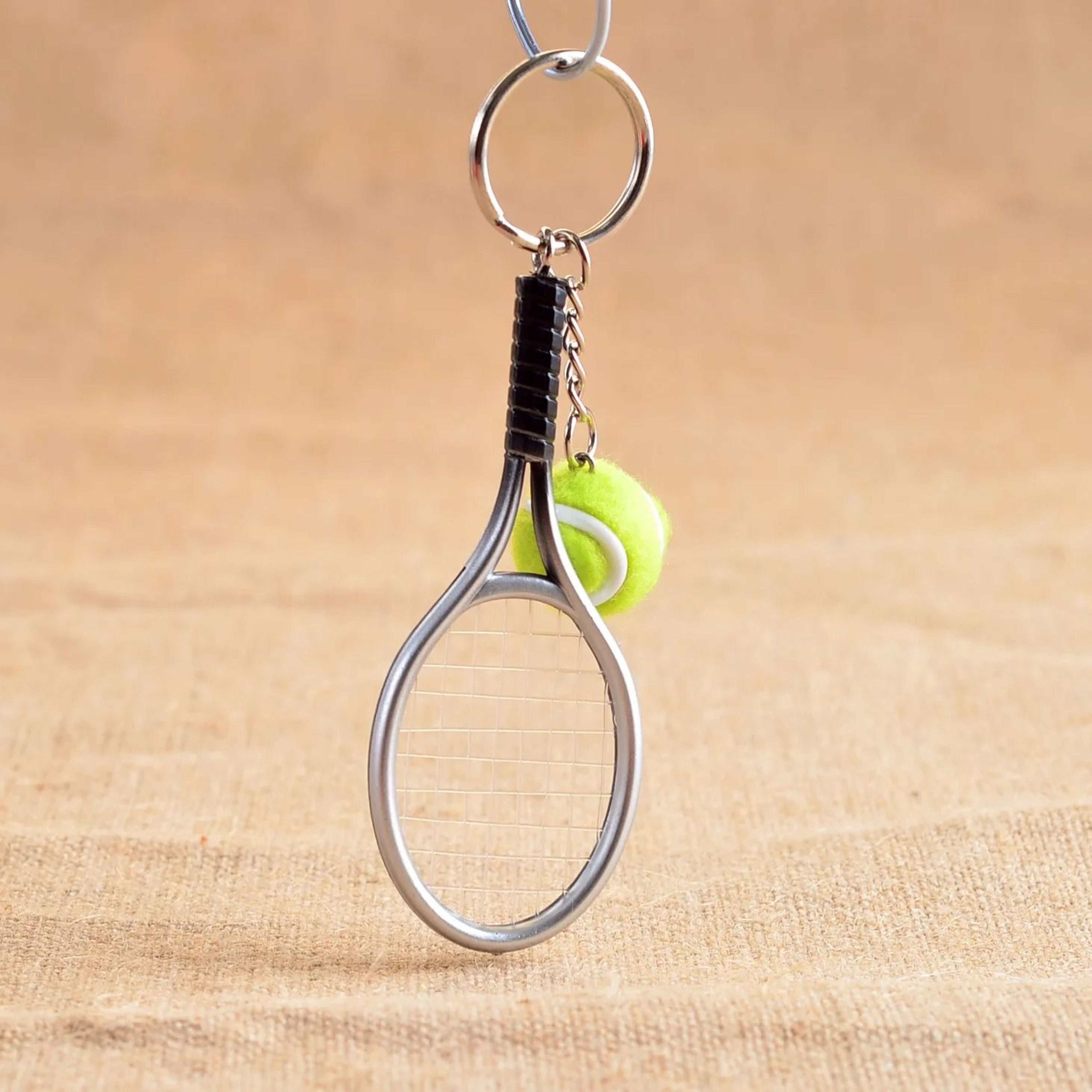 Mini Tennis Racket Pendant Keychain Cute Sport Bag Charm For Teenager Fan 11