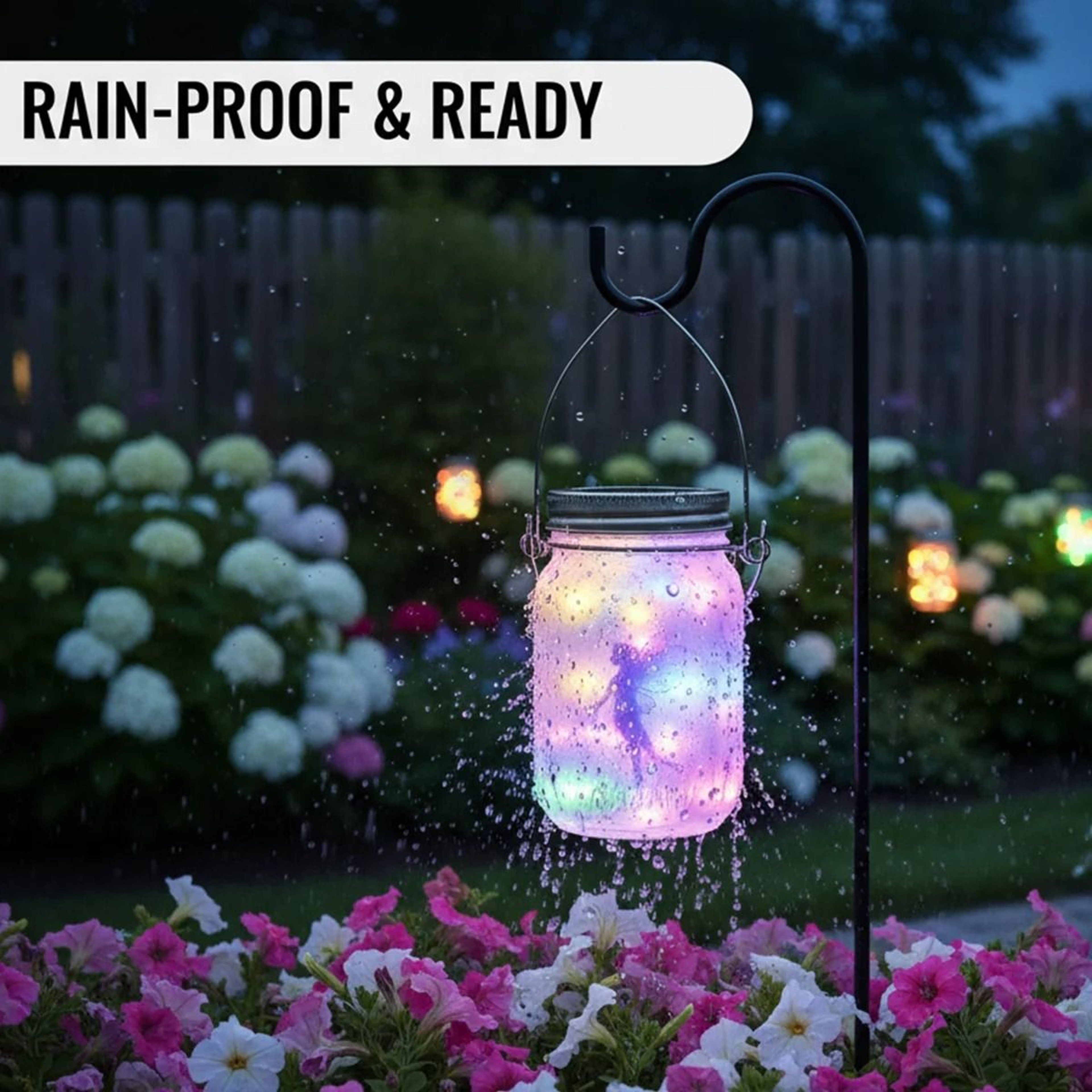 Solar Lantern Fairy Light Hanging Jar Lantern For Outdoor Garden And Patio Decor 2