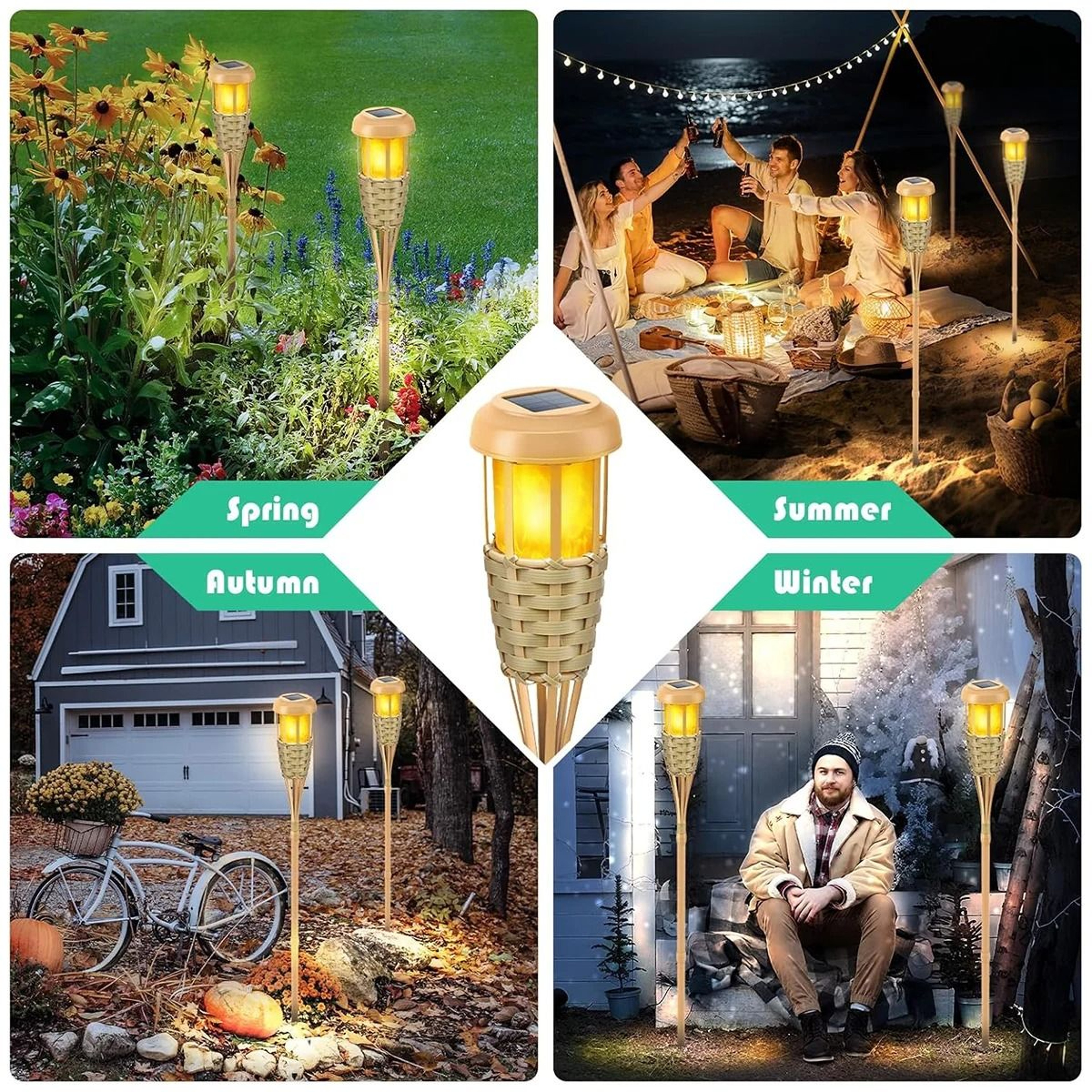 Solar Flickering Flame Torch Light For Outdoor Garden And Patio 5