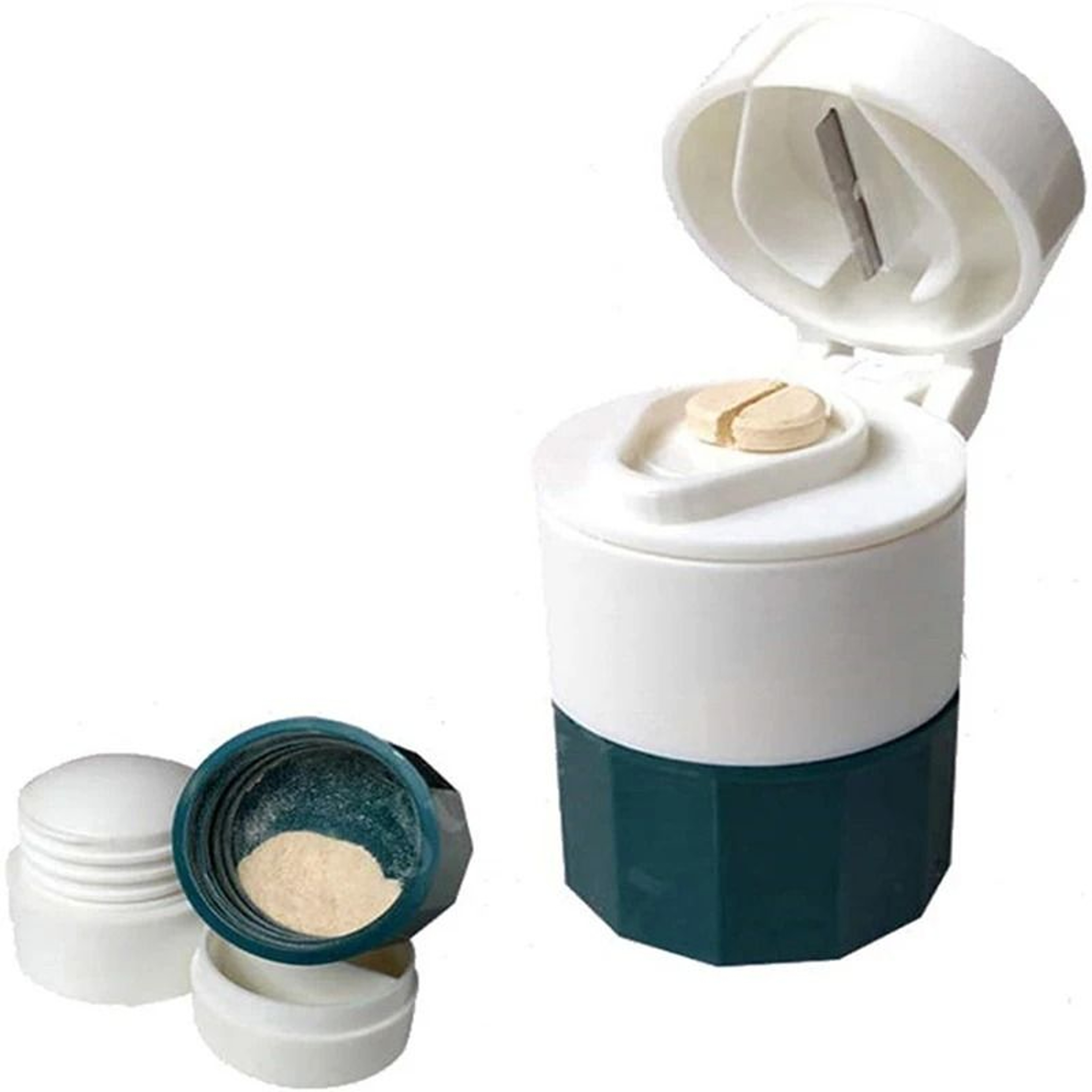 4 In 1 Portable Pill Case Splitter Grinder Storage Box 5