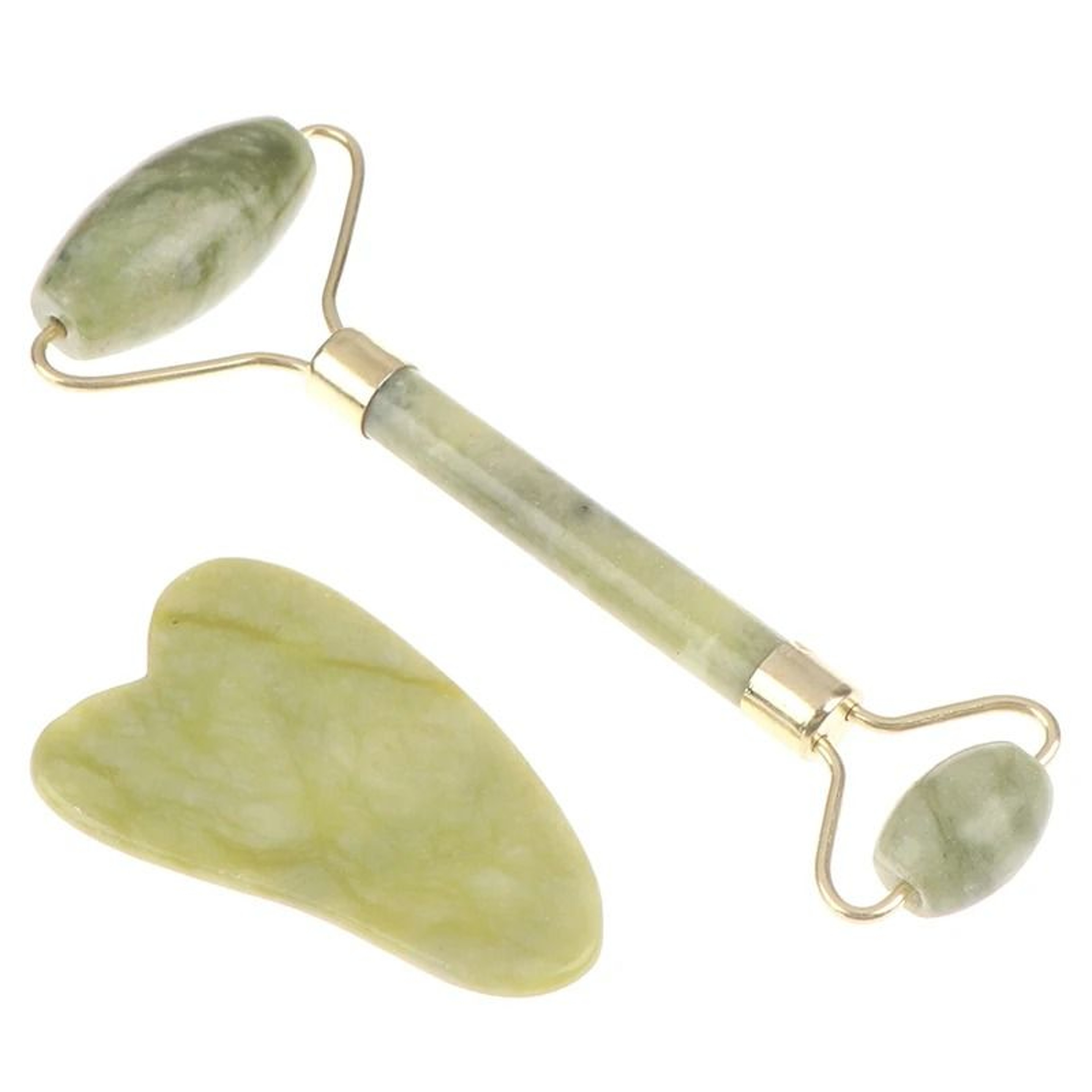 Natural Rose Jade Facial Roller And Gua Sha Set 2