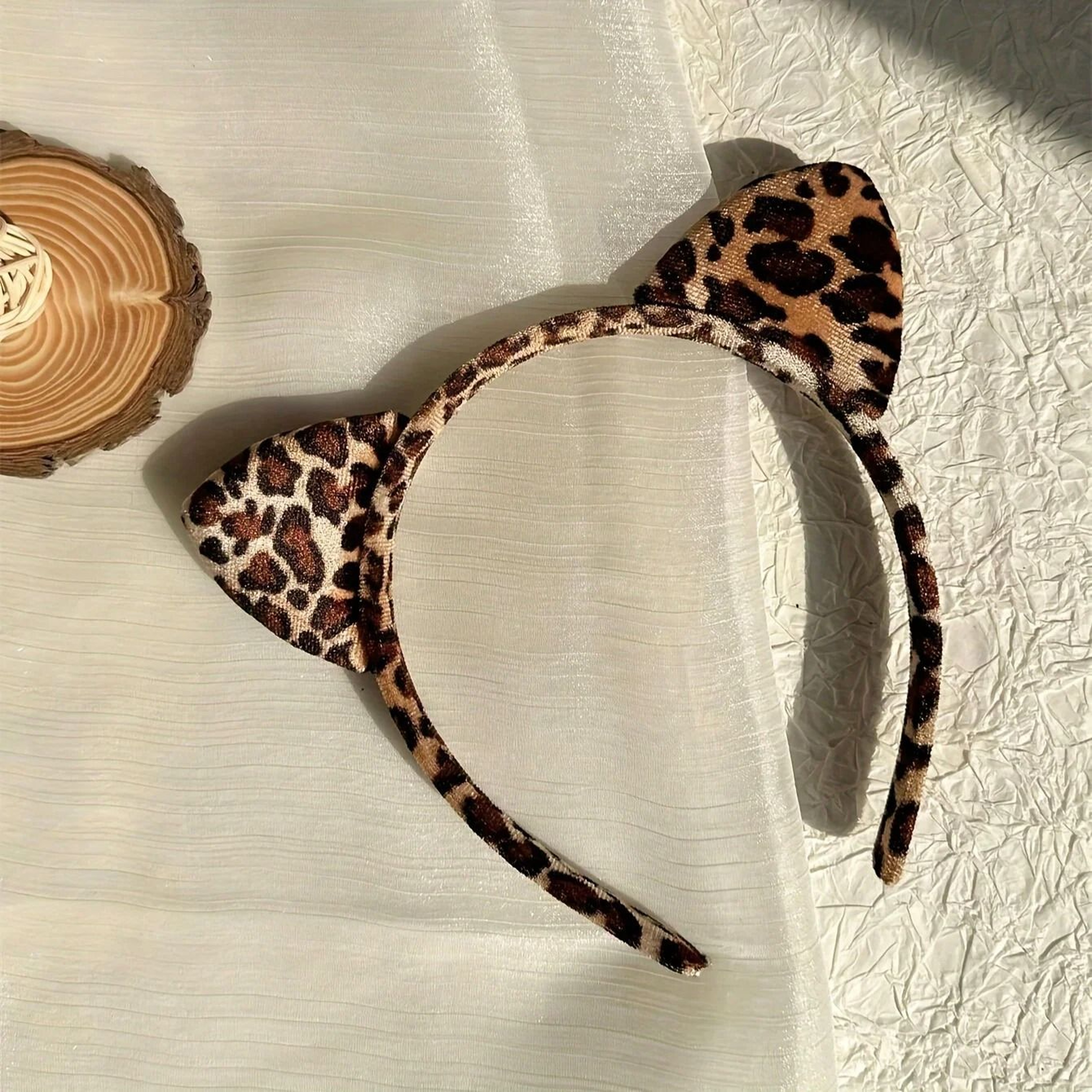 Leopard Print Cat Ear Headband 1