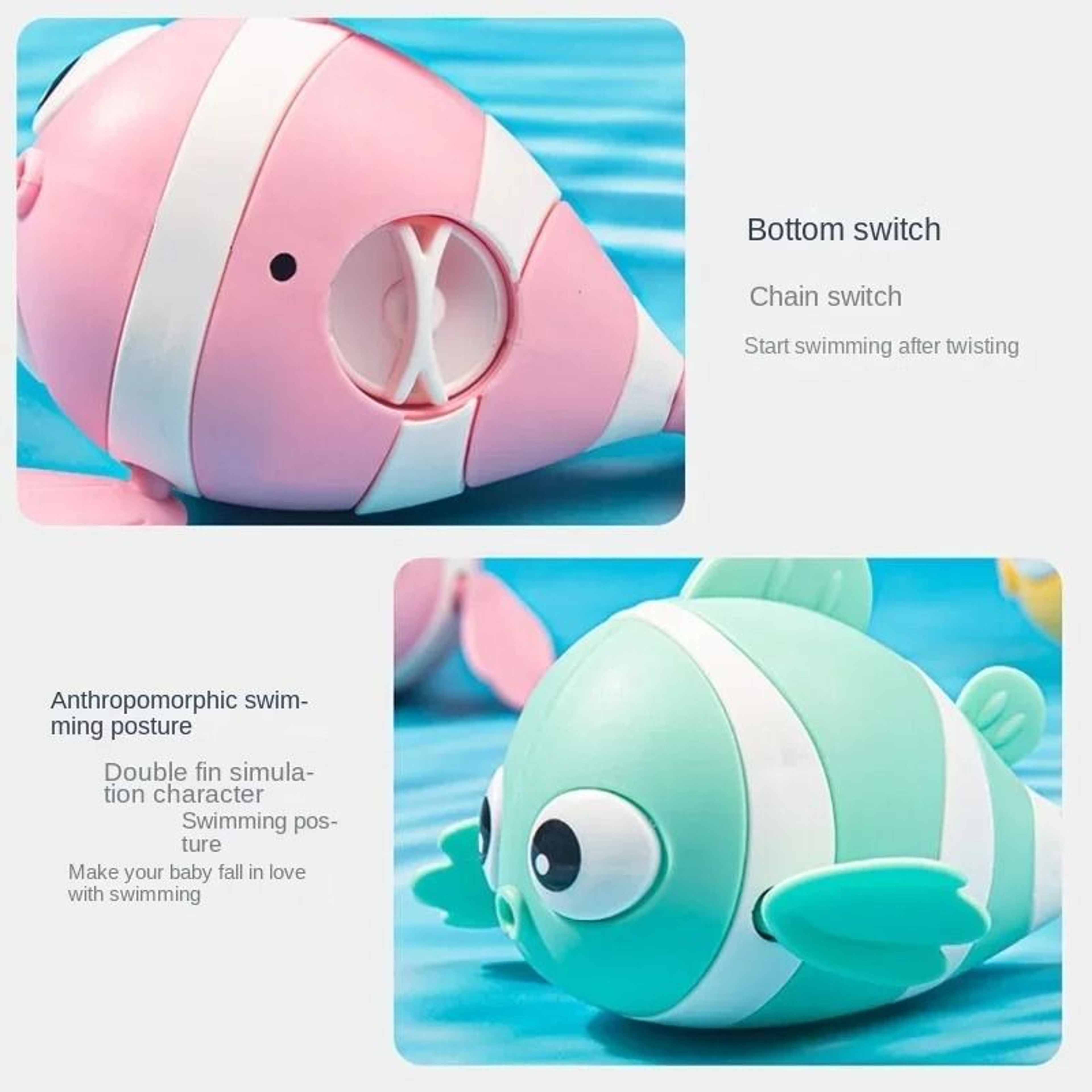 Cute Swimming Fish Wind Up Bath Toy 3
