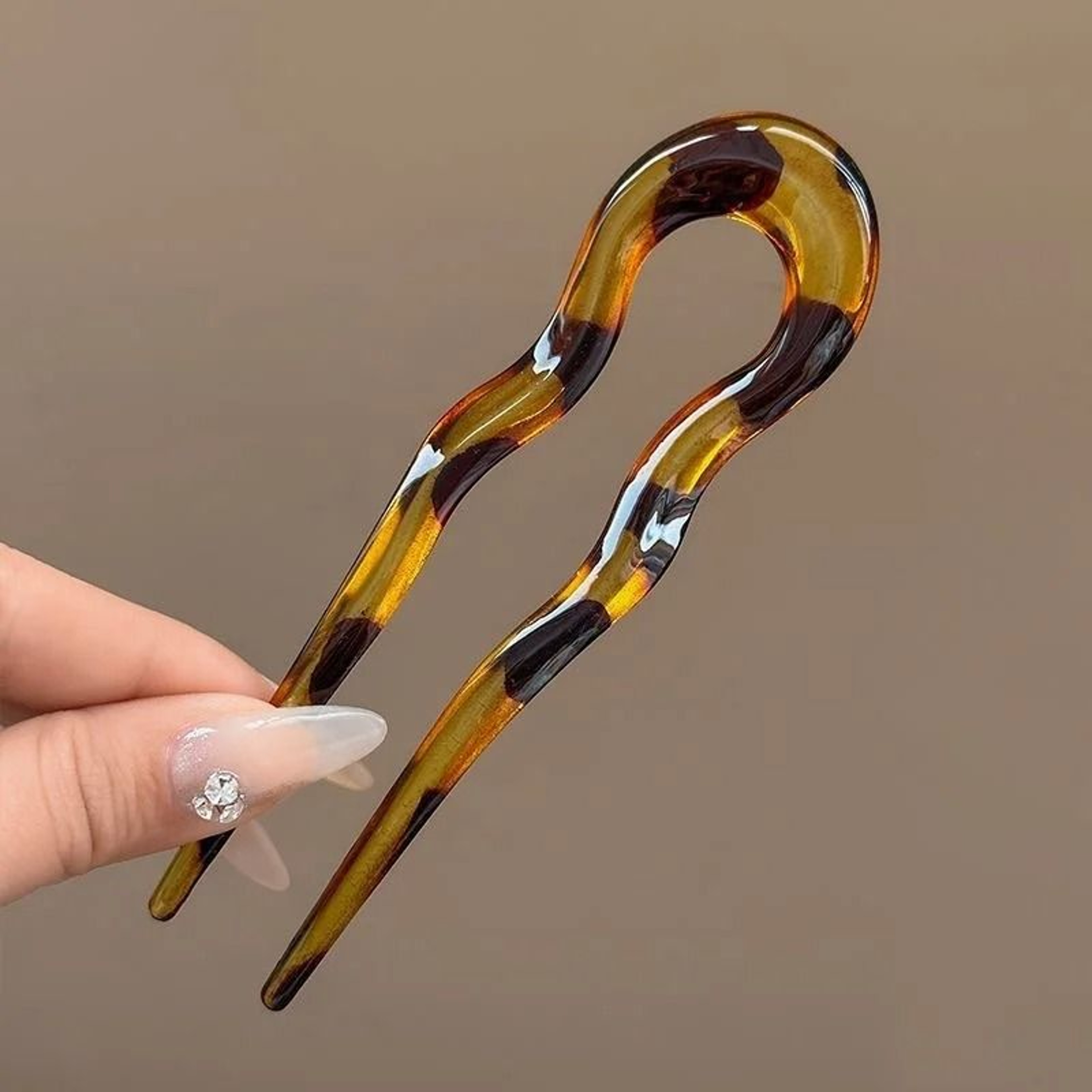 Tortoise Shell Acetate U Shape Hair Fork 5