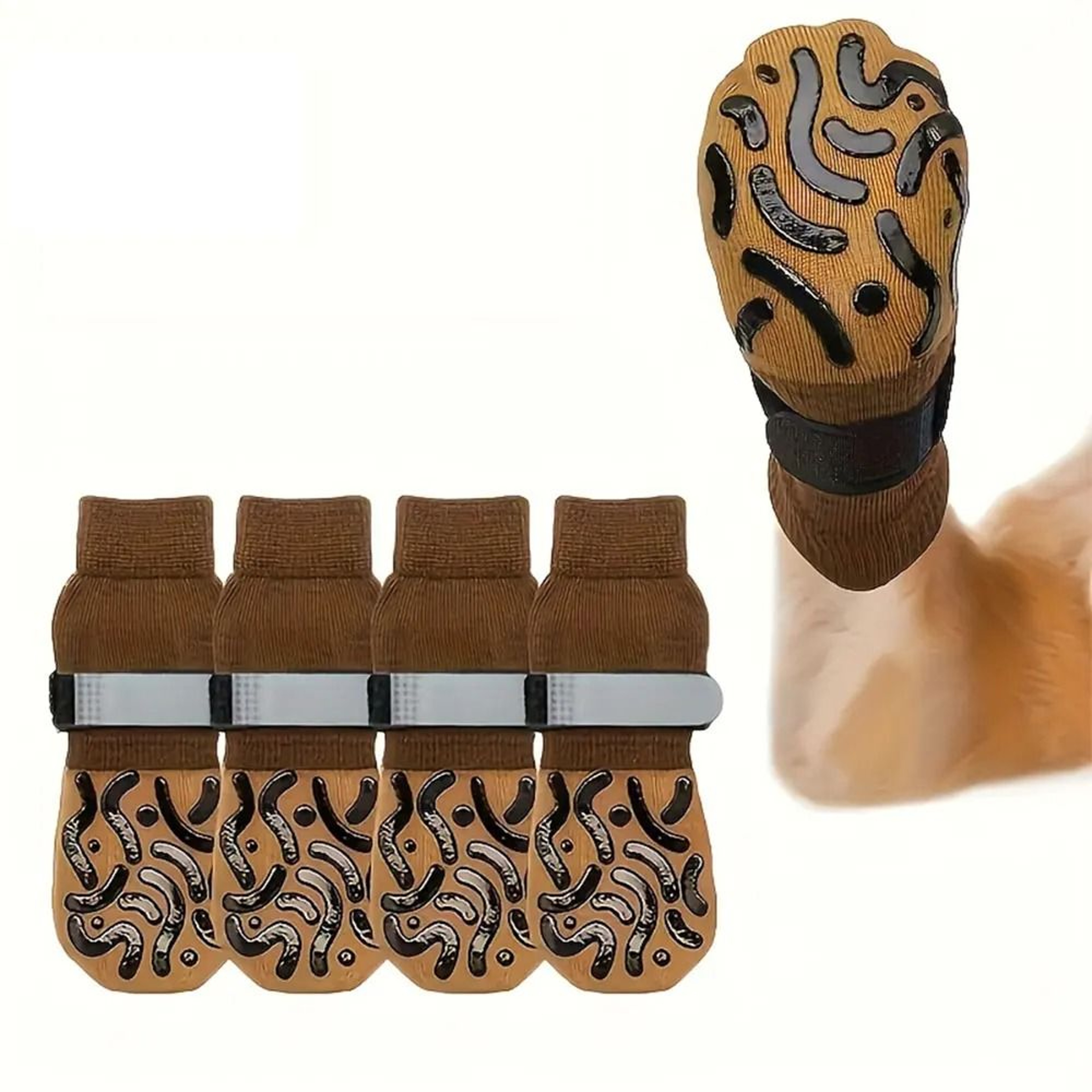 4 Pack Non Slip Dog Socks Double Sided Anti Slip Paw Protection 1