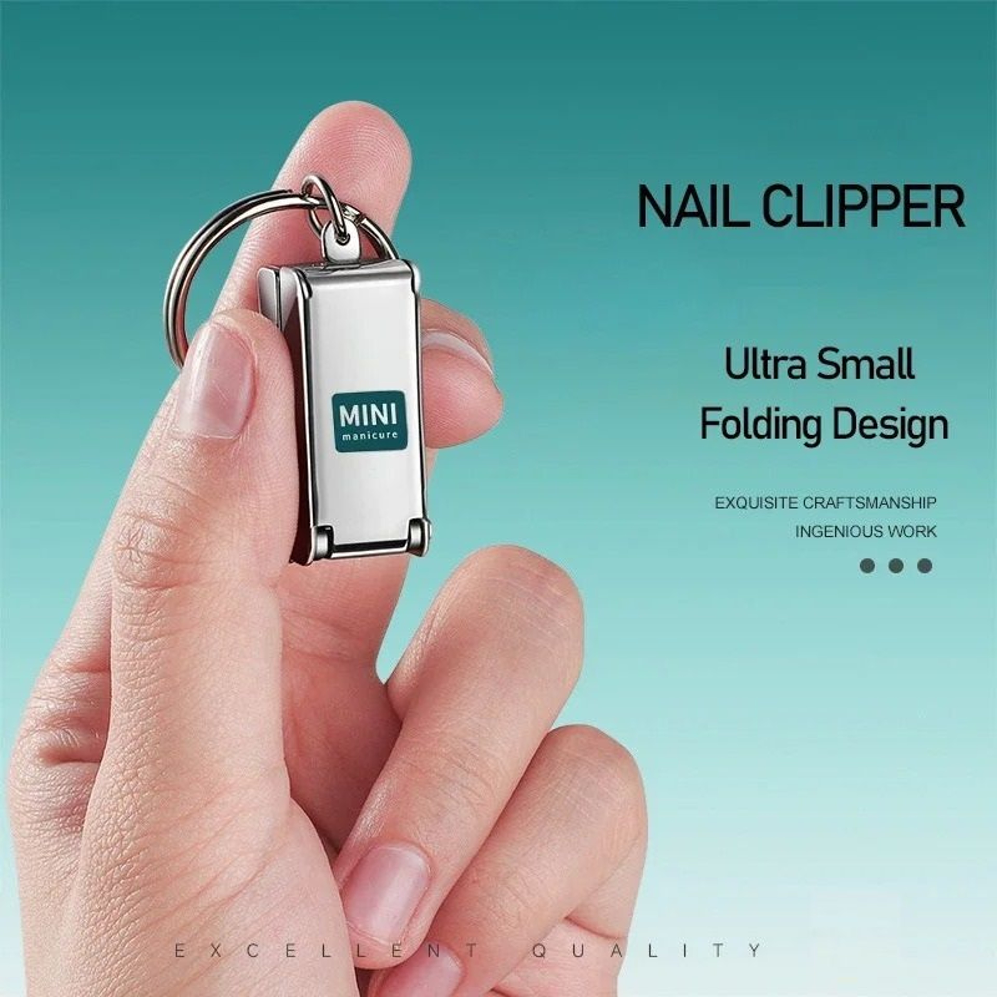 Stainless Steel Foldable Mini Nail Clipper With File Function 0