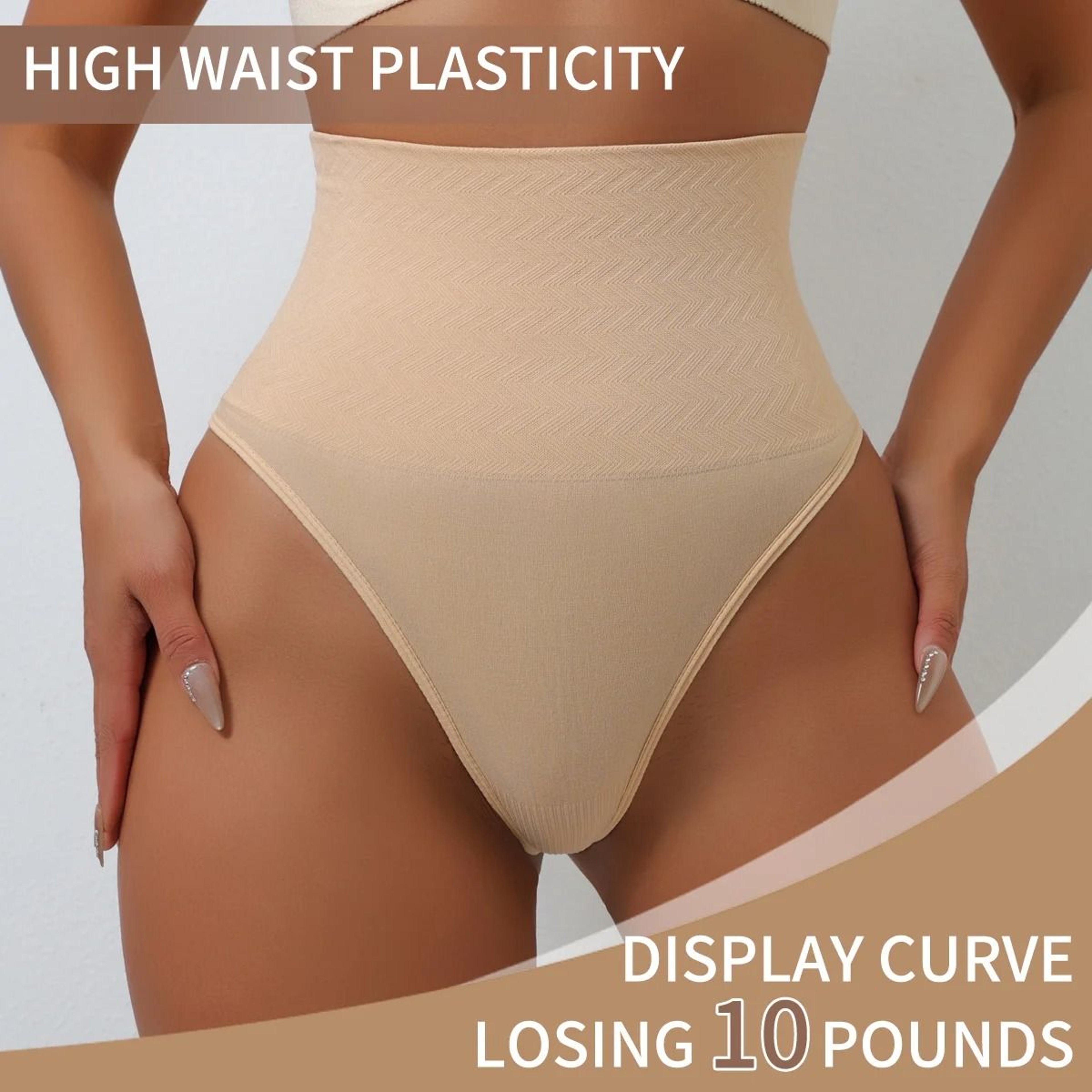 High Waist Seamless Shaping Thong For Women Comfortable Tummy Control Underwear 2