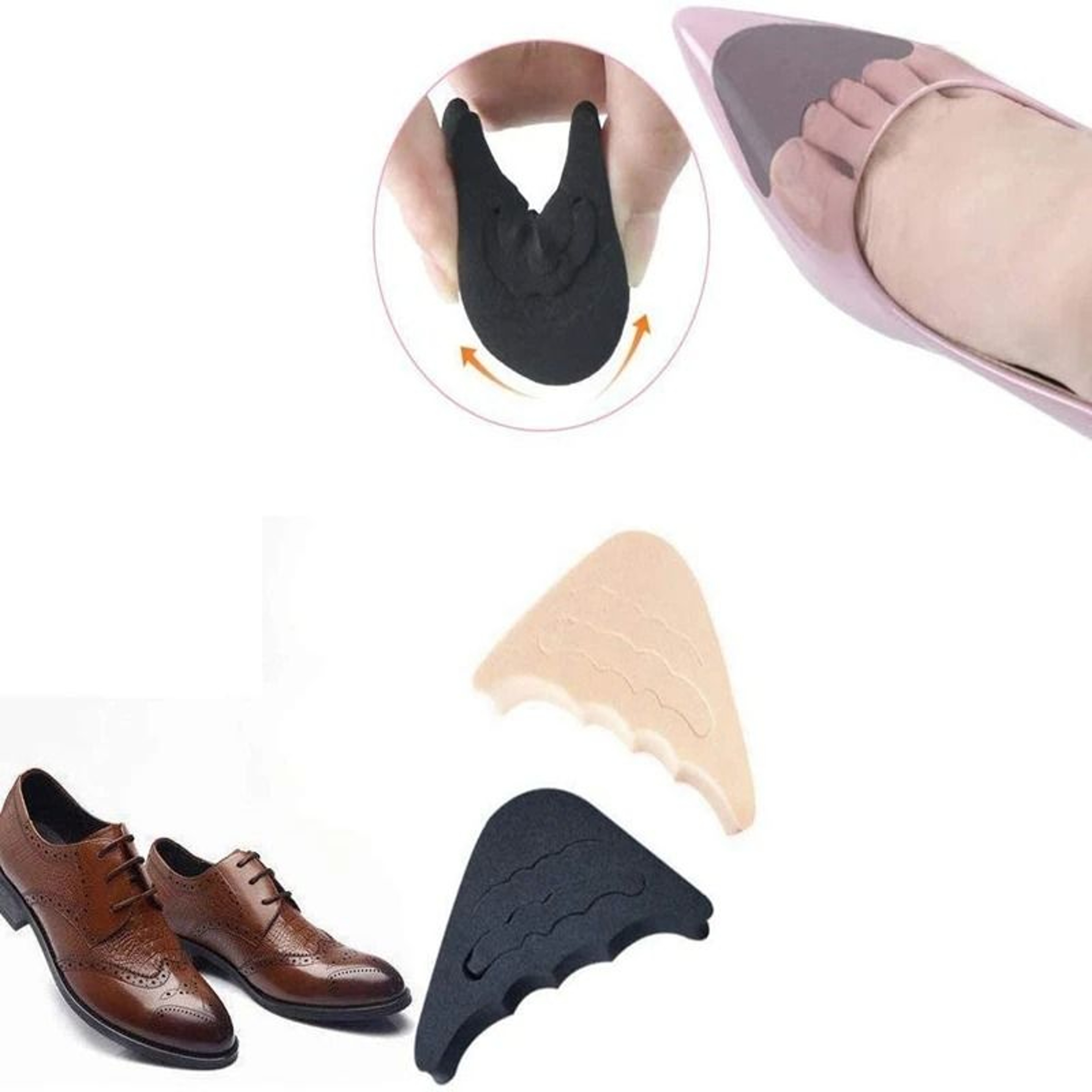 Soft Half Insole Toe Plug Inserts For Shoes Comfortable Fit Support Pads 2