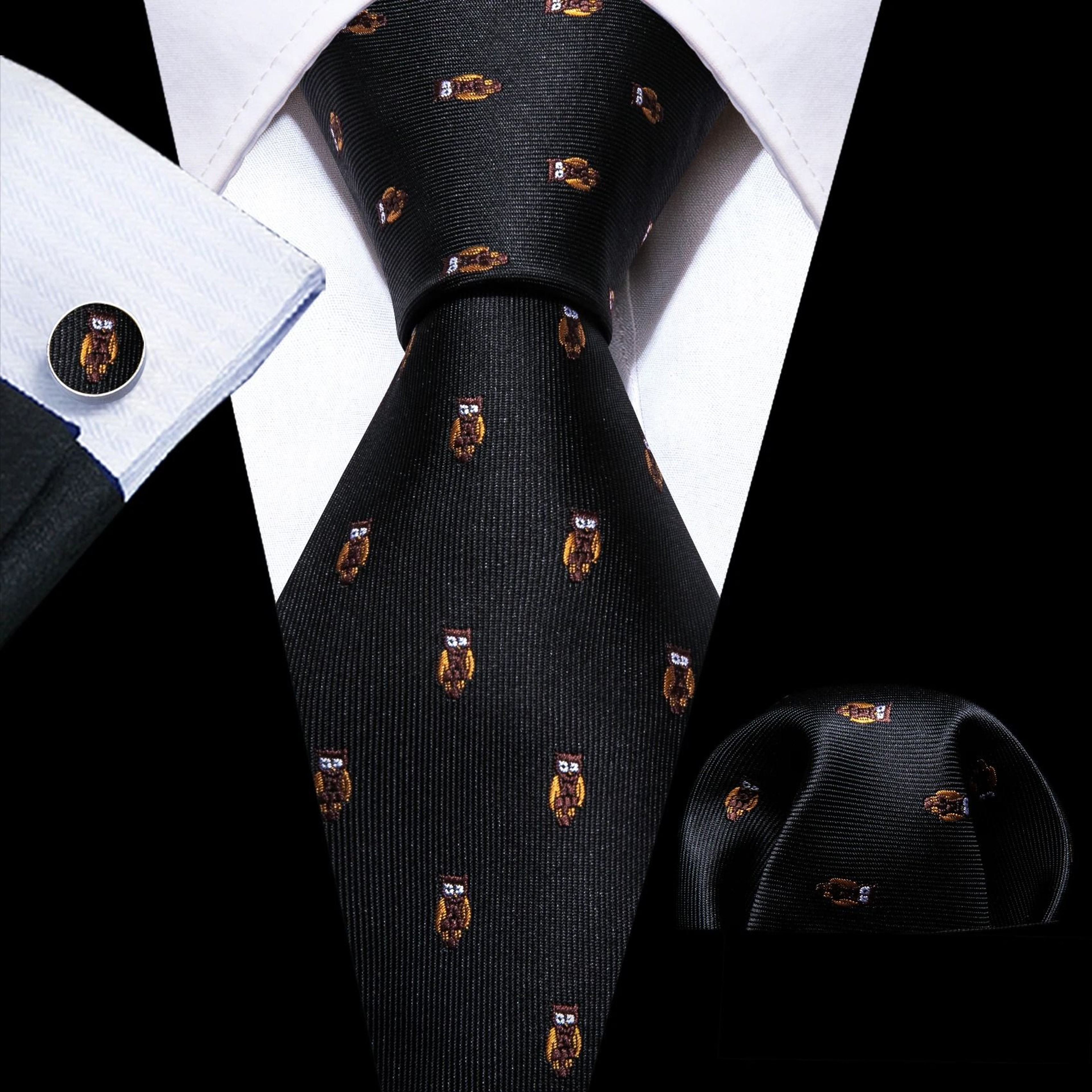 Stylish Purple Silk Tie Set For Men With Pocket Square And Cufflinks For Formal Occasions 26
