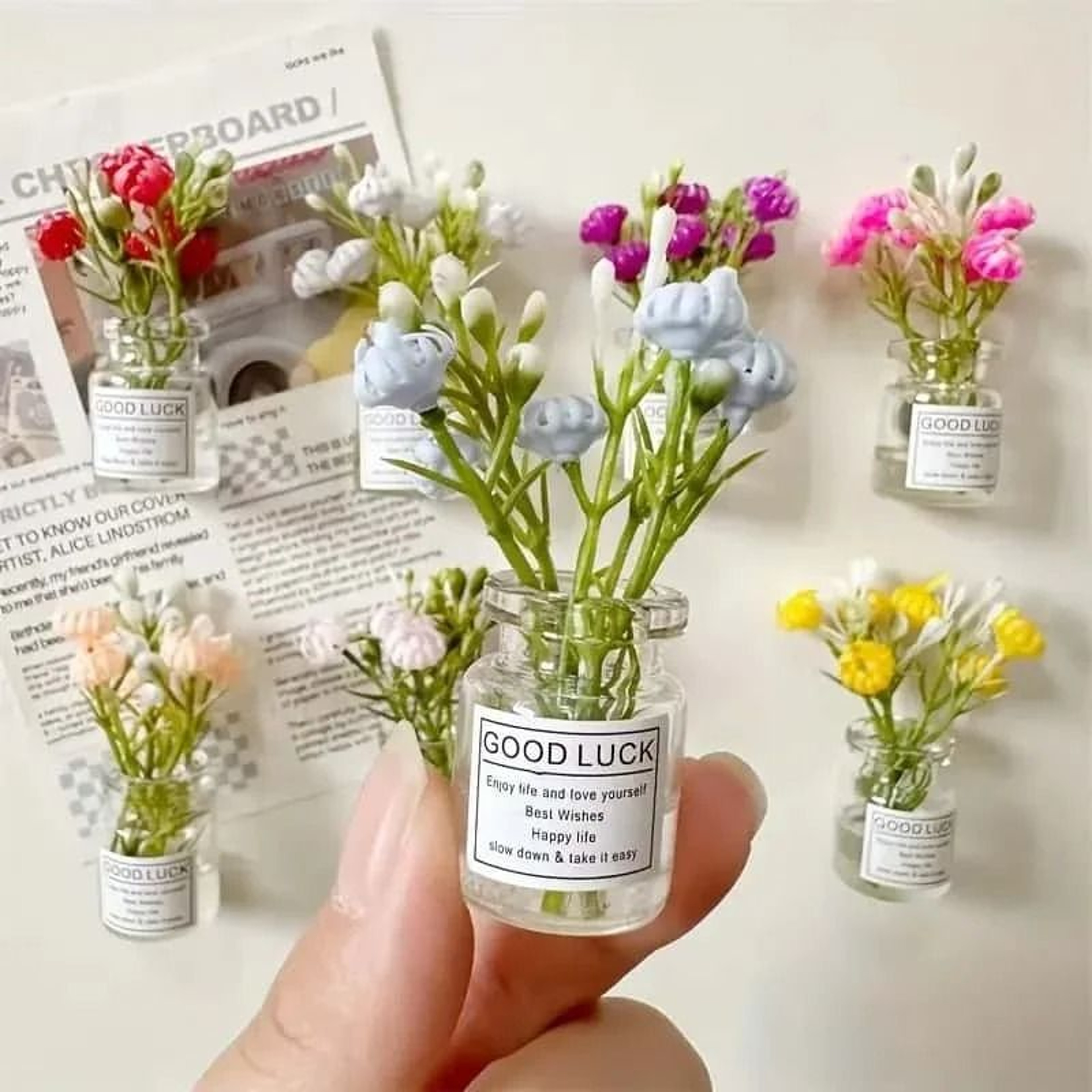 Cute Mini Vase Refrigerator Magnets Decorative Kitchen Accessories 0