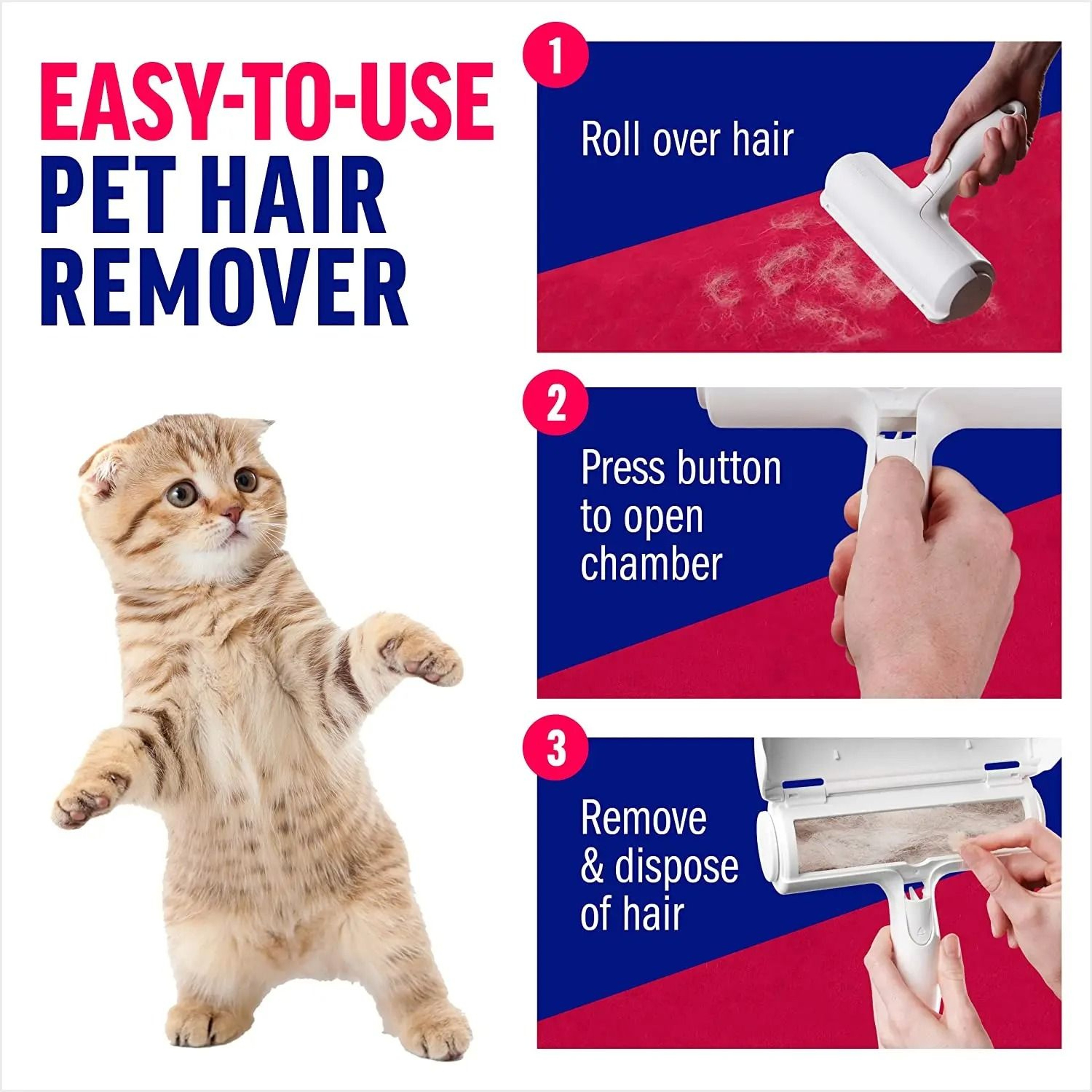 Easy Clean Pet Hair Remover Roller For Furniture And Clothes 2
