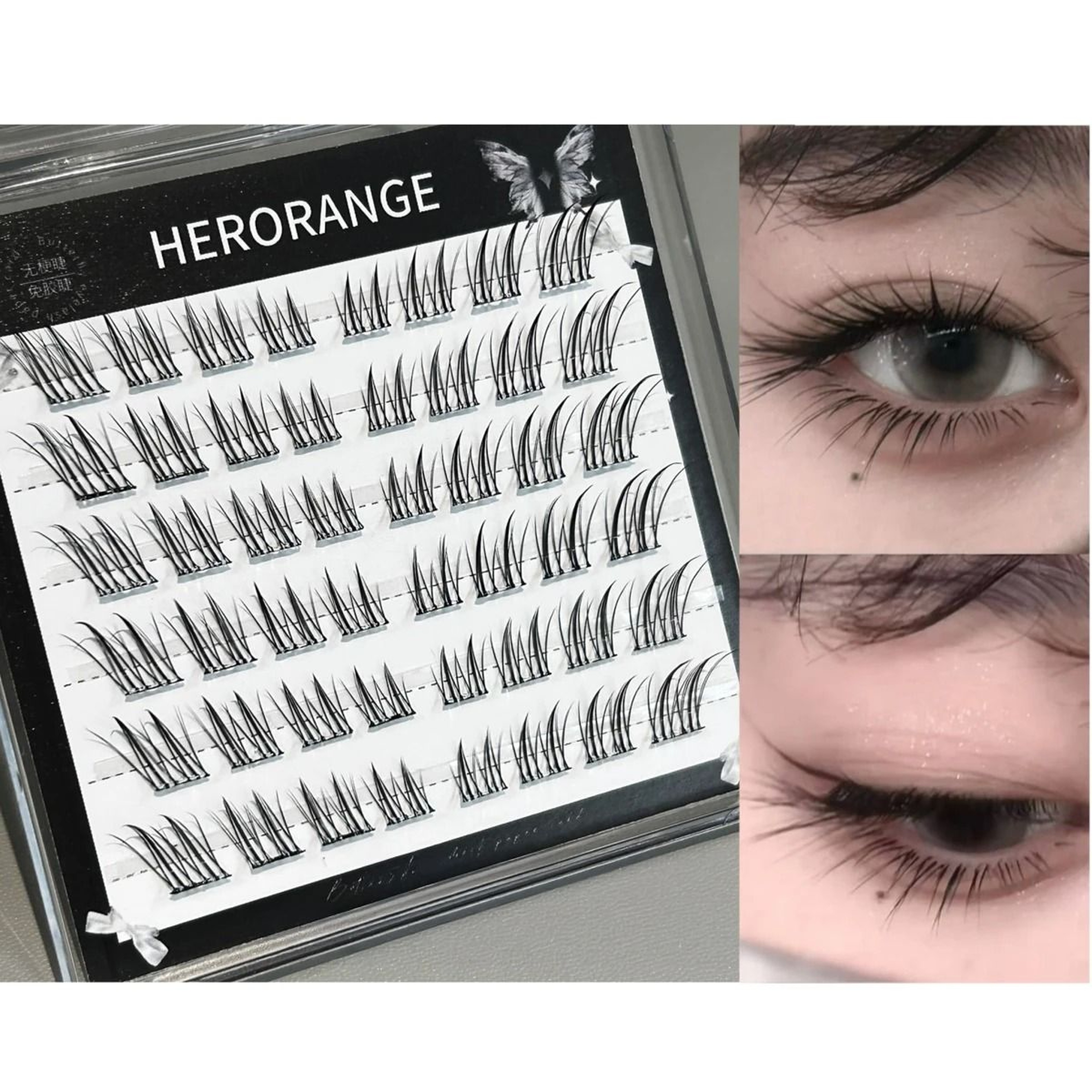 Easy Apply Self Adhesive Individual Eyelashes Fluffy Cluster Lashes 9