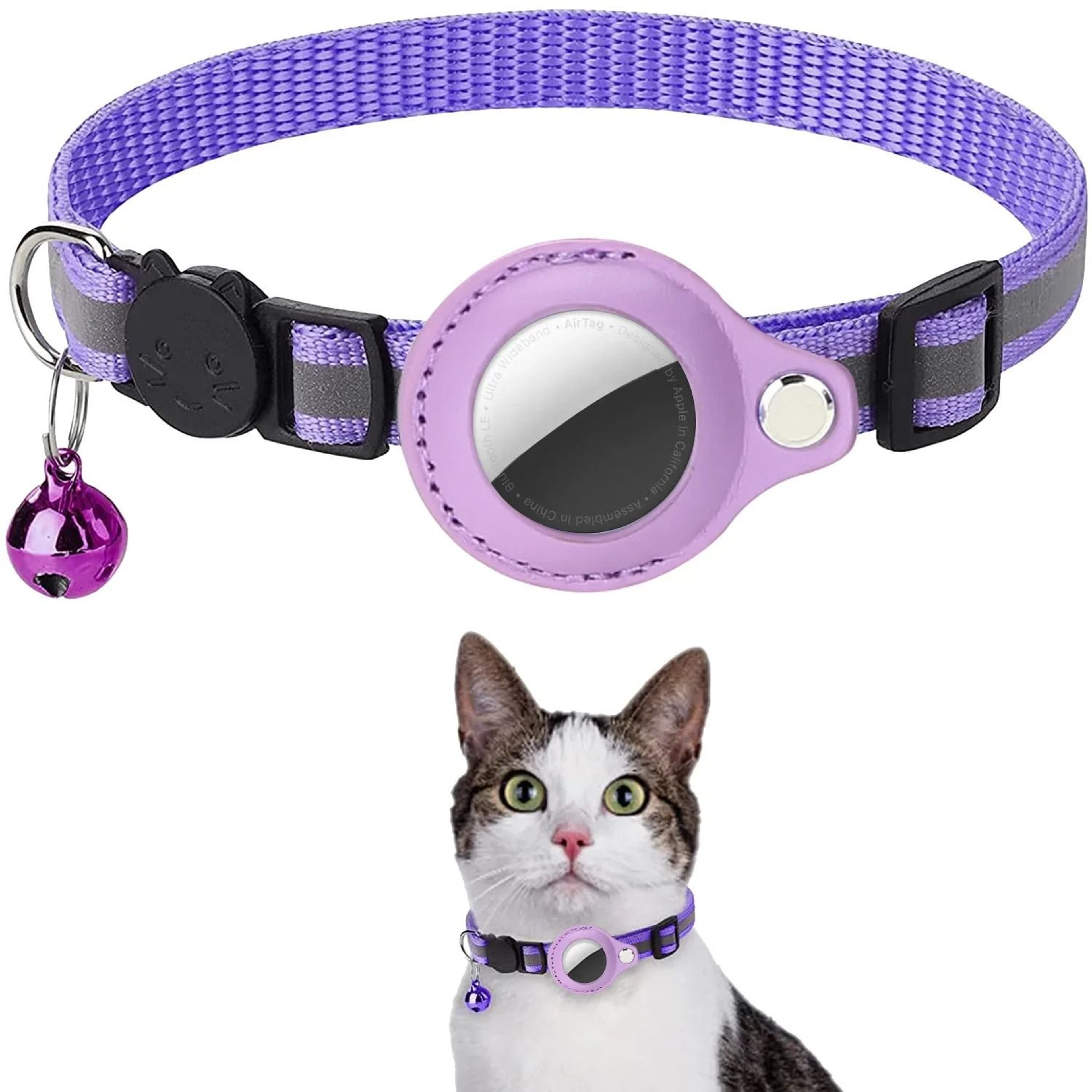 Adjustable Cat Collar With AirTag Holder Reflective Waterproof Pet Collar 6