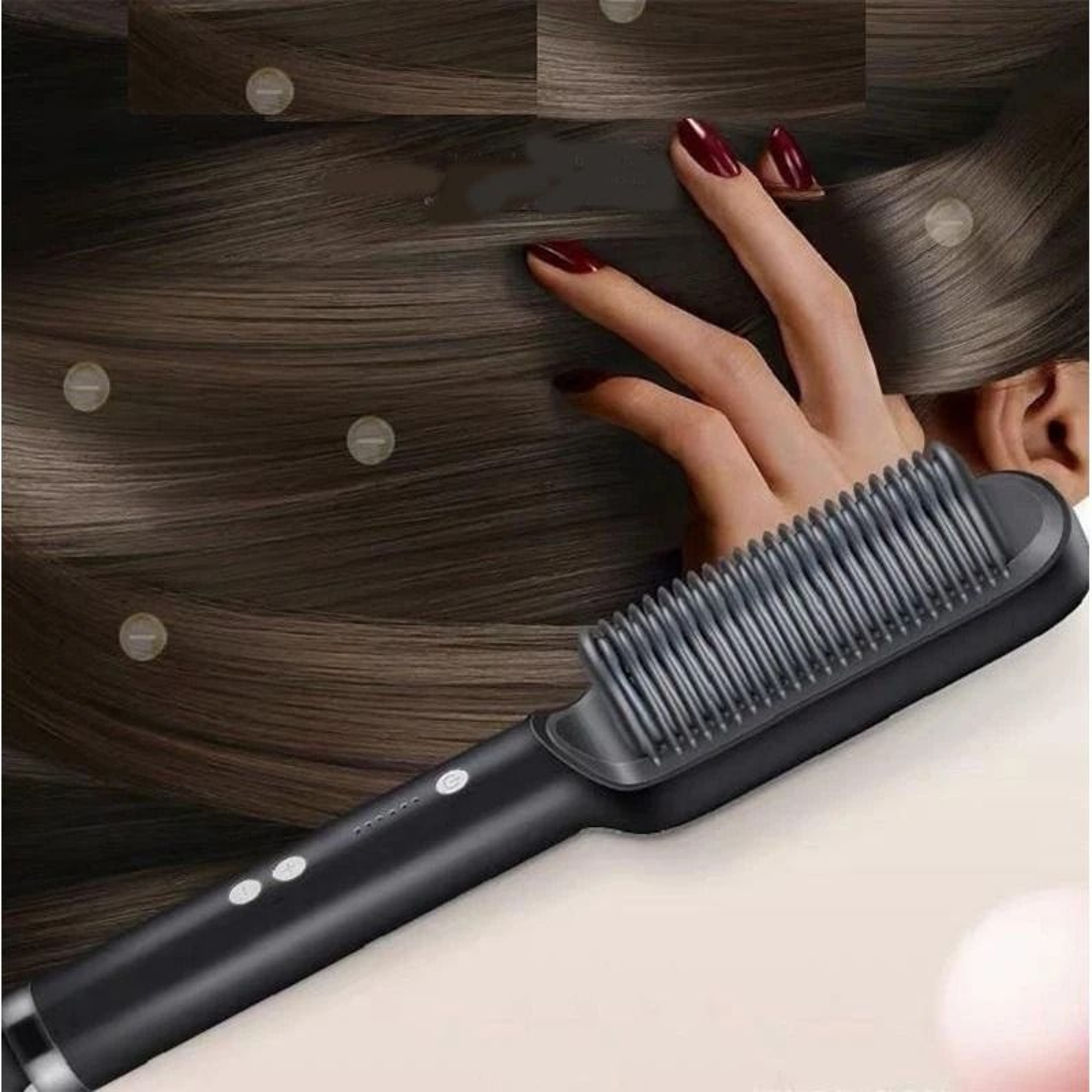 Electric Hair Straightener Brush With Fast Heating Ceramic Technology 2
