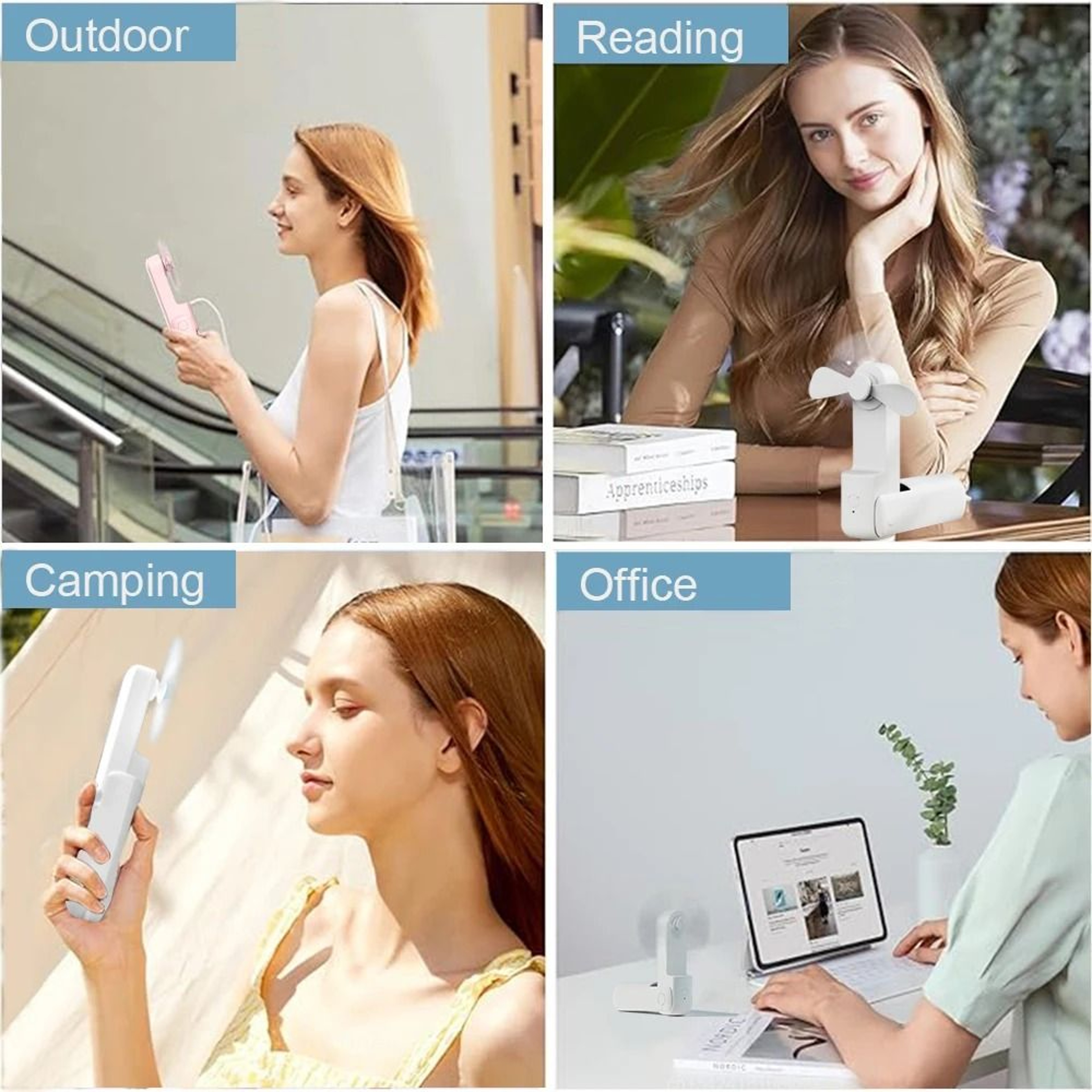 Portable USB Rechargeable Foldable Mini Fan With Built In Power Bank 4