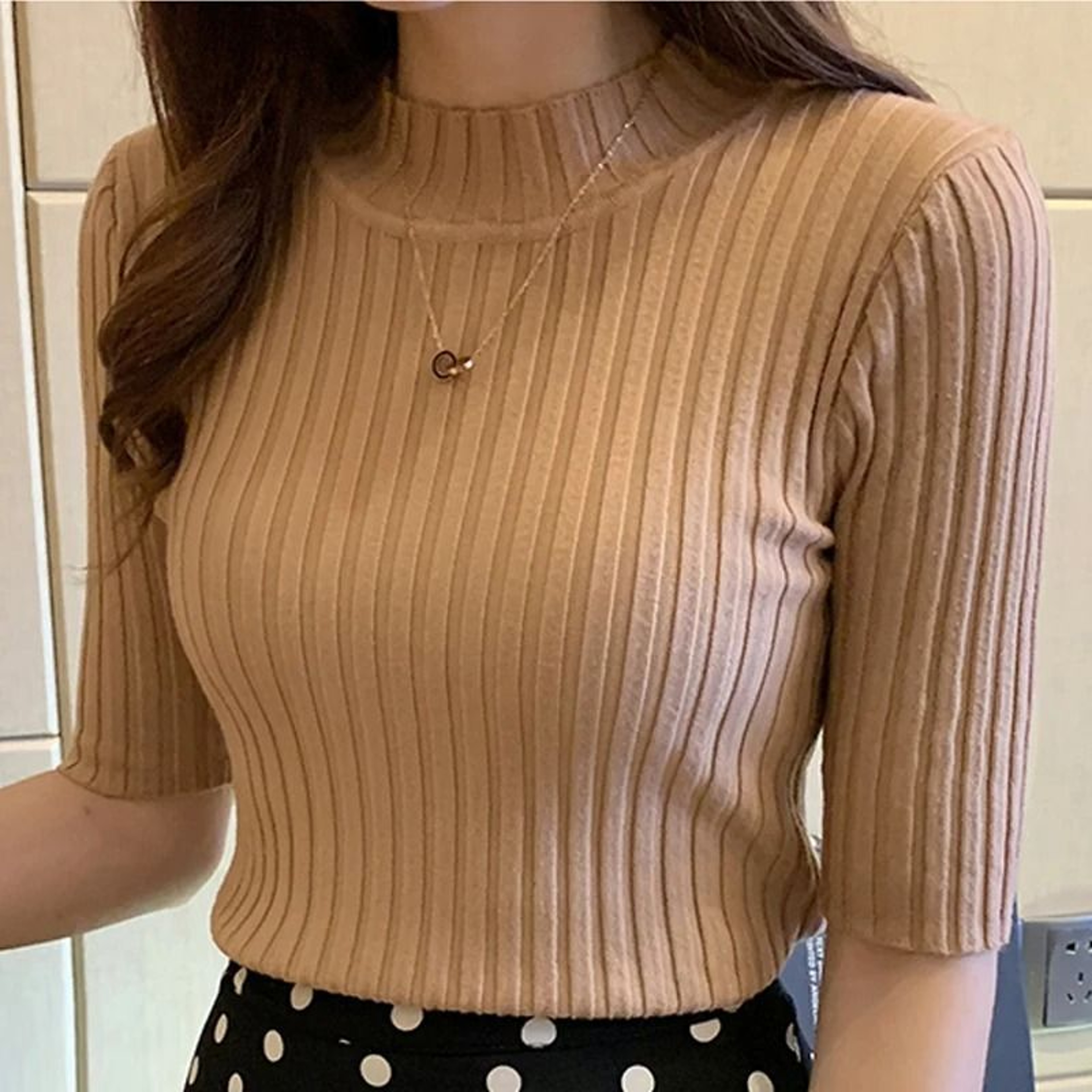 Short Sleeve Knit Blouse For Women Summer Lightweight Pullover Top 1