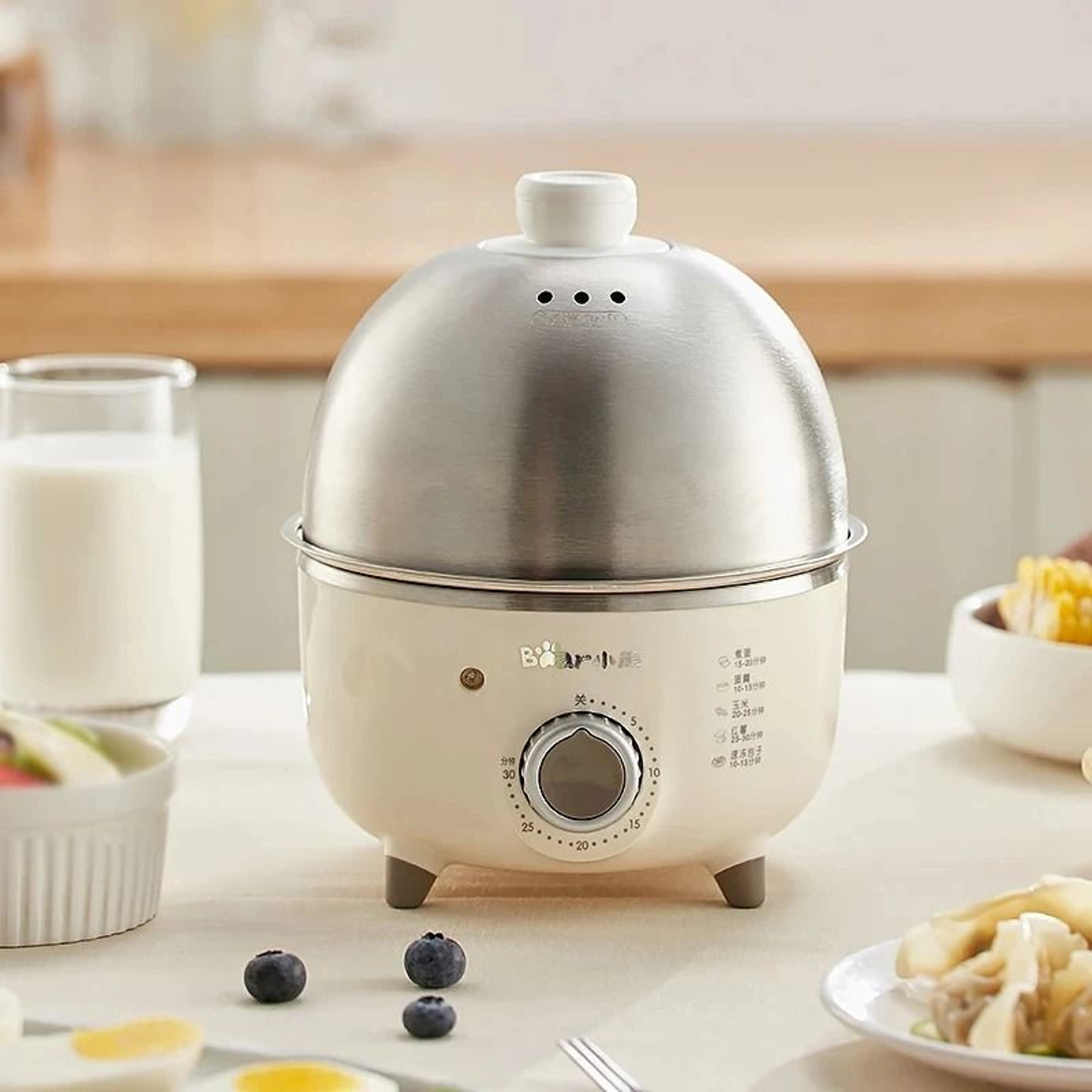 Electric Egg Boiler And Breakfast Steamer With Timer For Easy Cooking 1