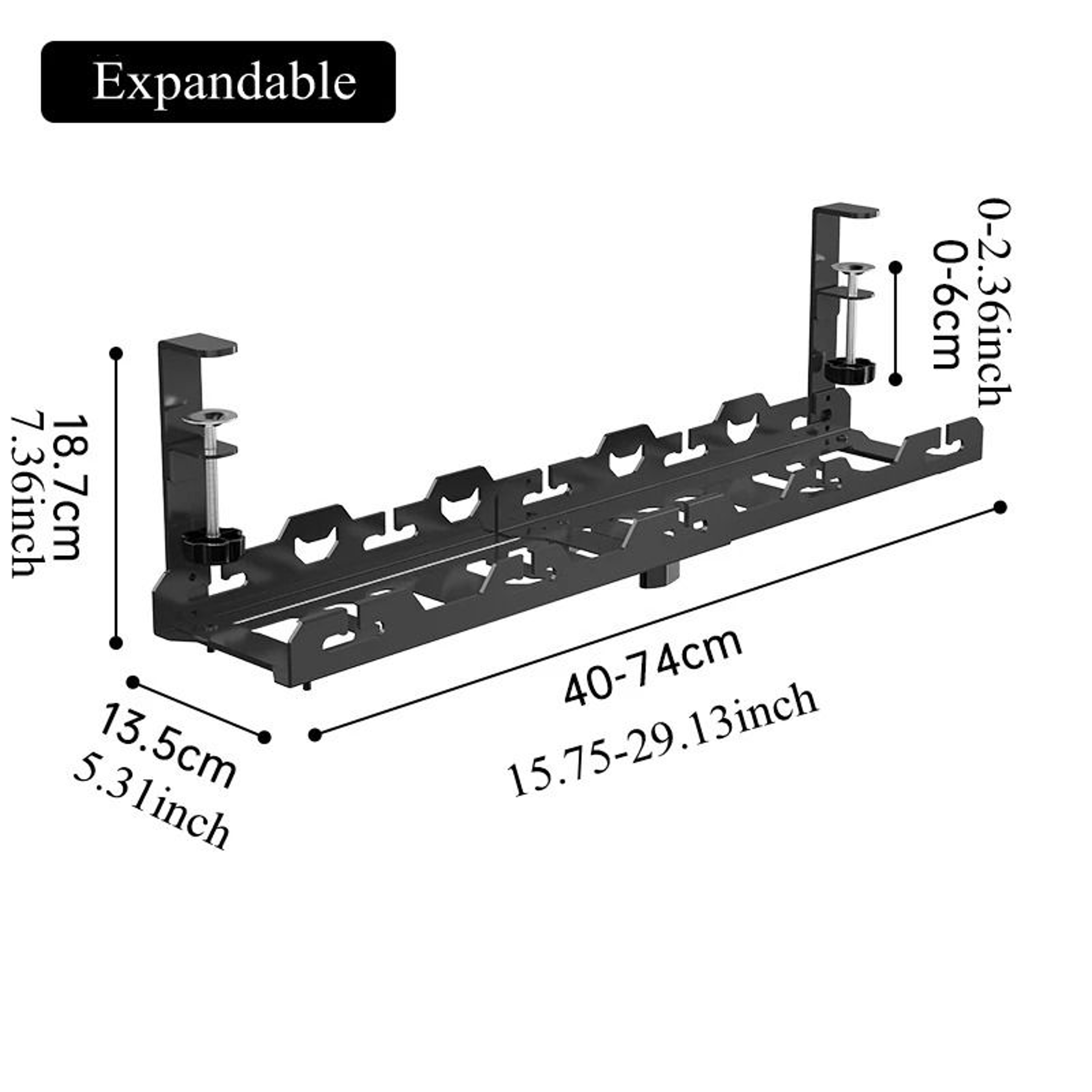 Telescopic Under Table Cable Management Tray With Adjustable Rack 7