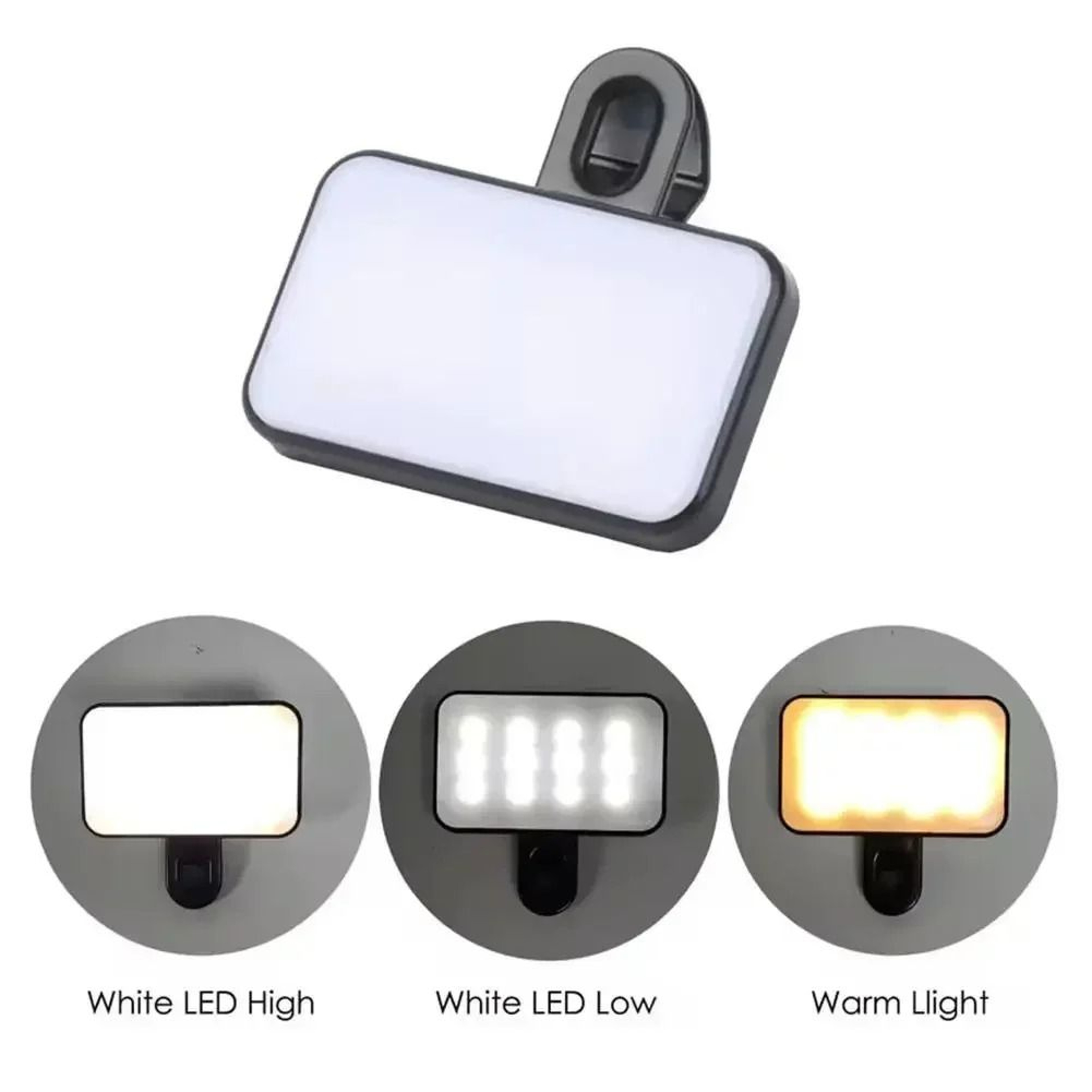 3 Color Pocket LED Clip On Selfie Light For Phones And Laptops 4