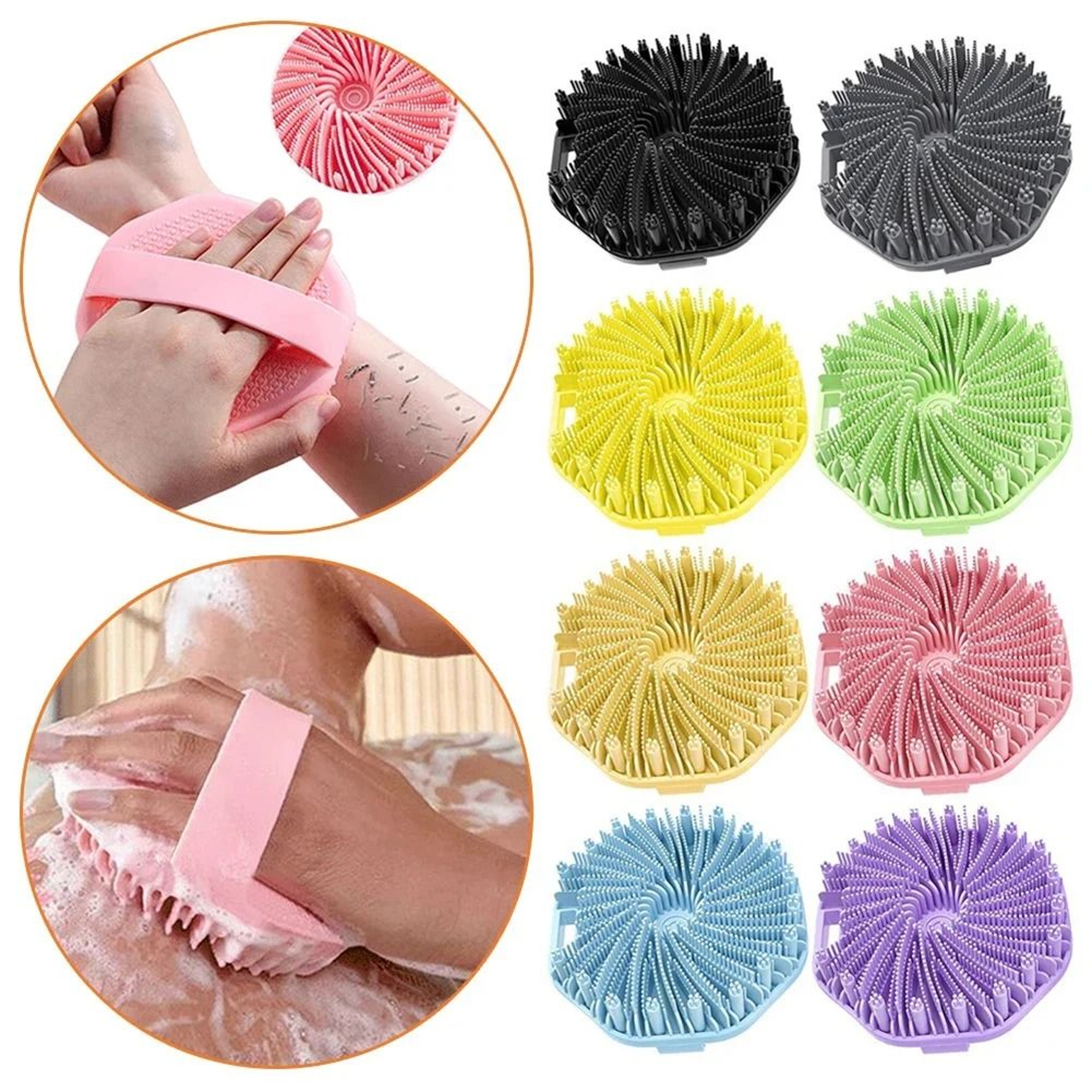 Silicone Body Scrubber With Non Slip Hand Strap 0
