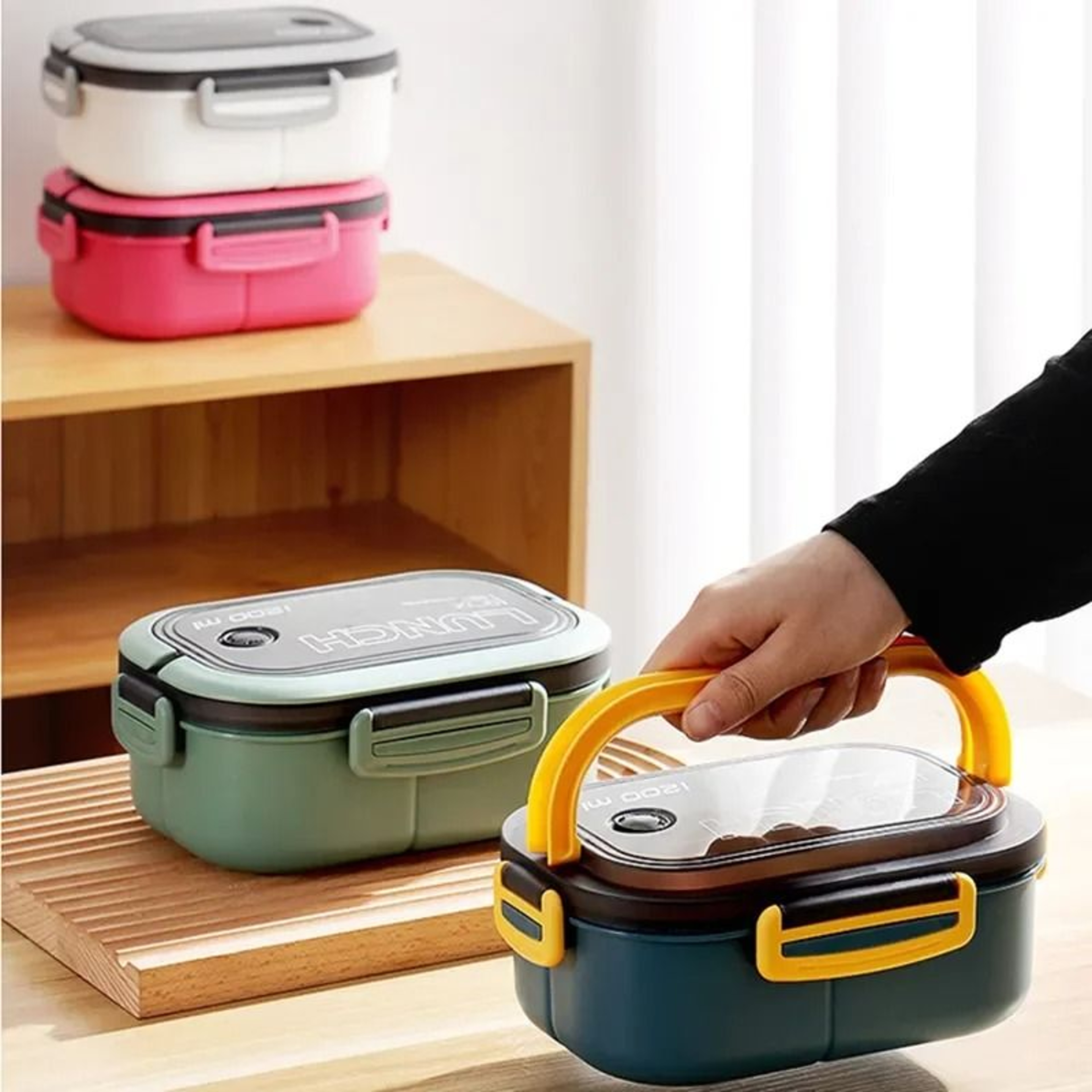 2 Layer Portable Leak Proof Lunch Box With Cutlery 5