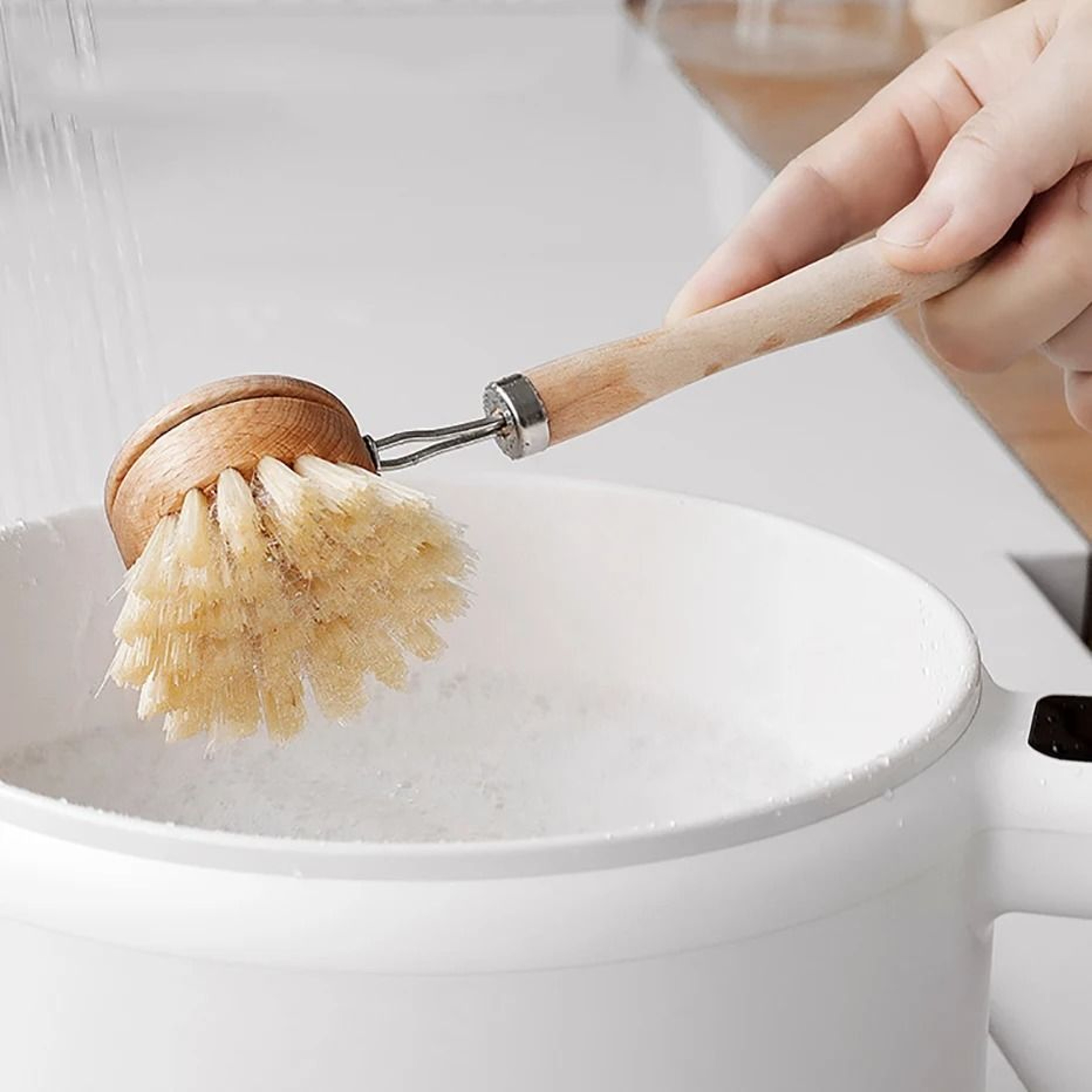 Bamboo Kitchen Cleaning Brush Set With Natural Bristles 4