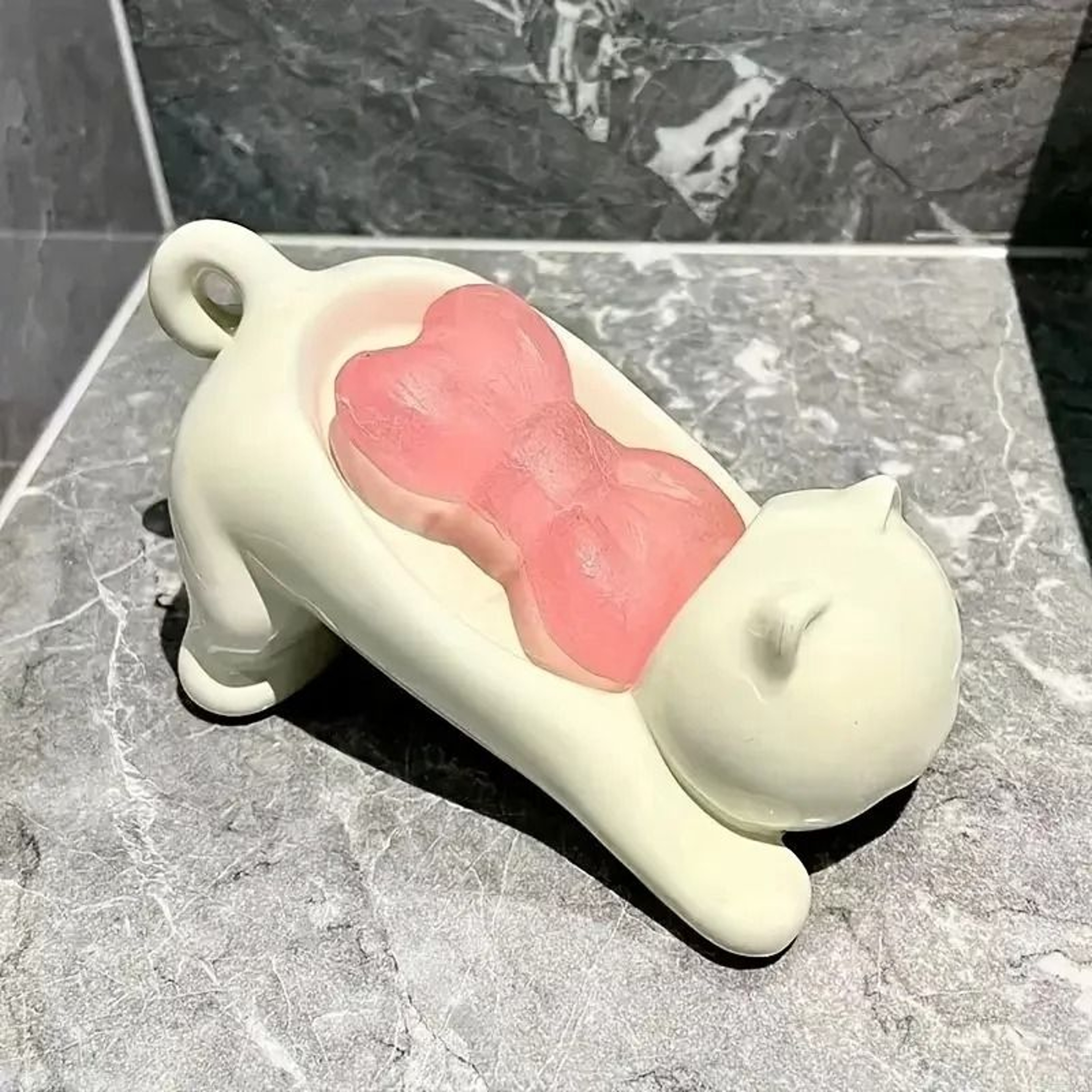 Cute Cartoon Cat Soap Dish With Drainage For Bathroom And Kitchen 5