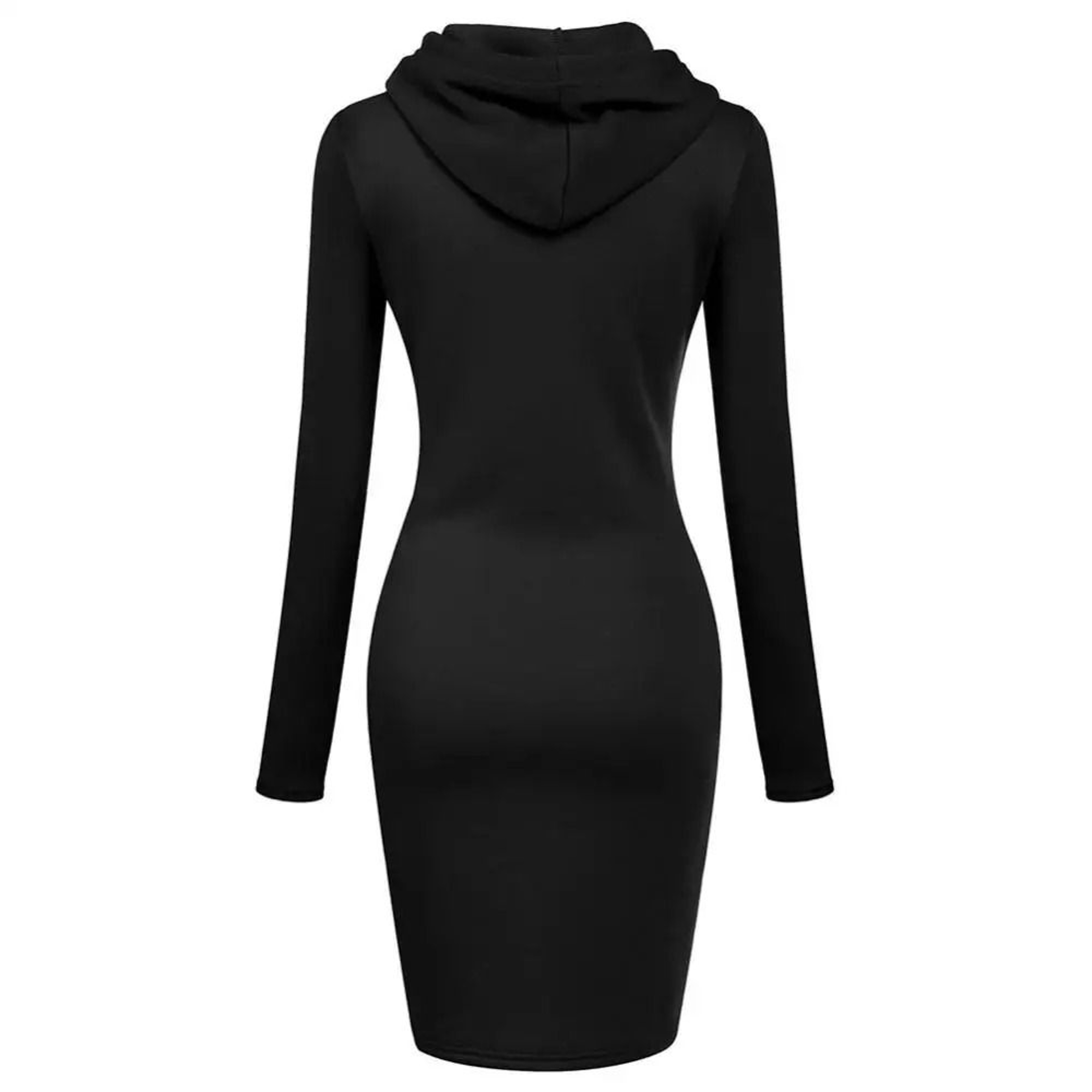 Womens Hooded Dress With Long Sleeves And Cozy Autumn Styling 5