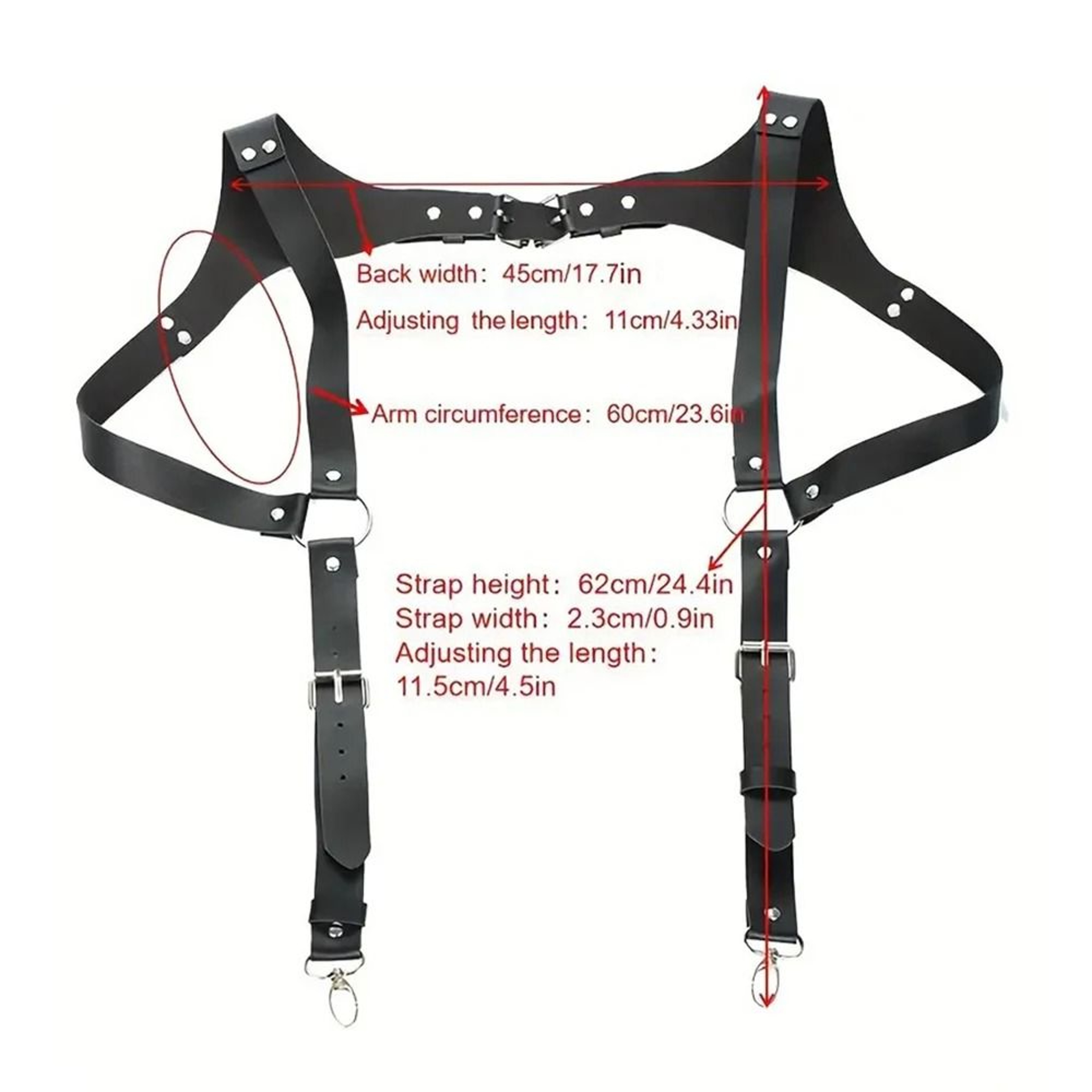 Mens PU Leather Suspender Harness For Fashion Outfits And Party Costumes 5