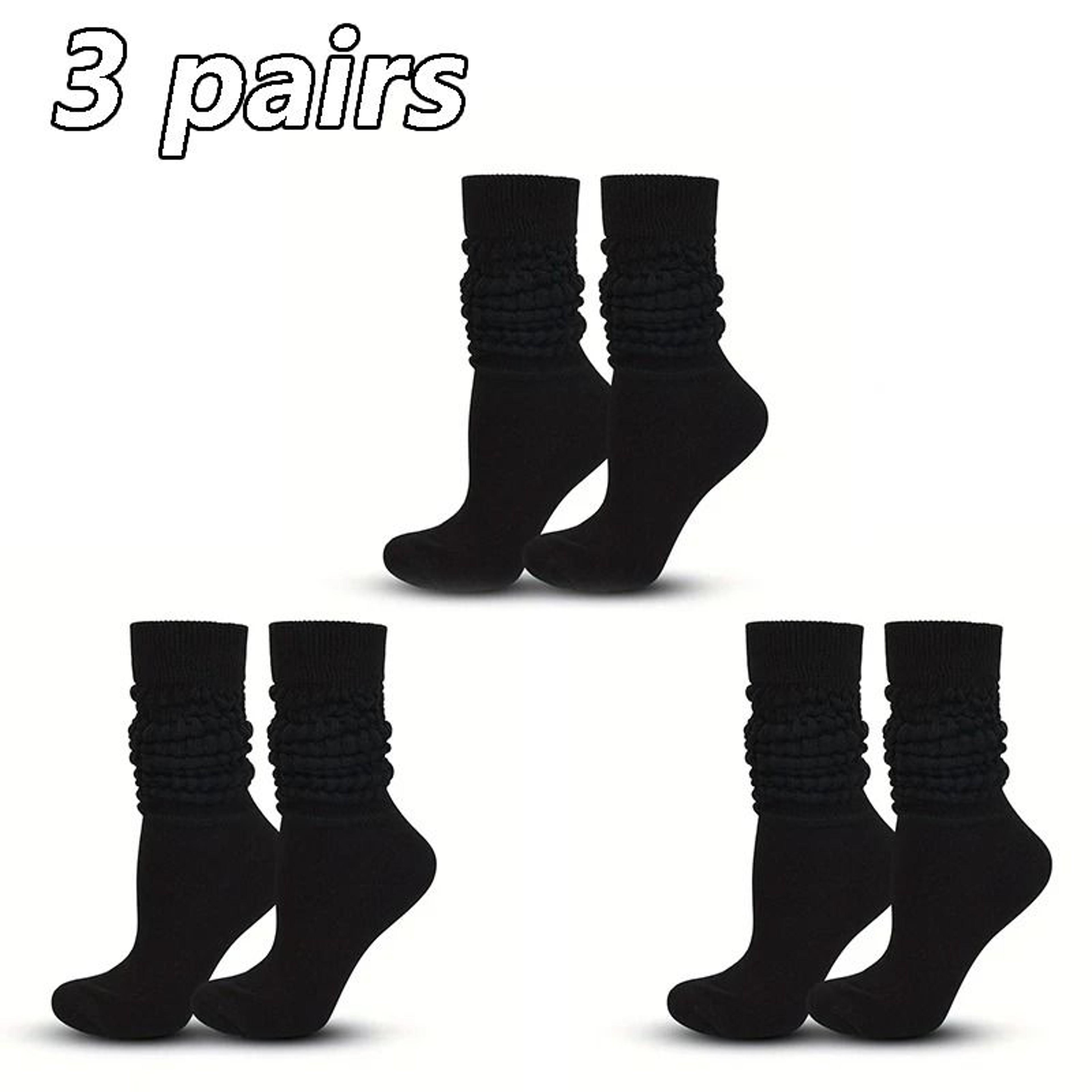 Womens Pile Up Mid Length Socks Set 7