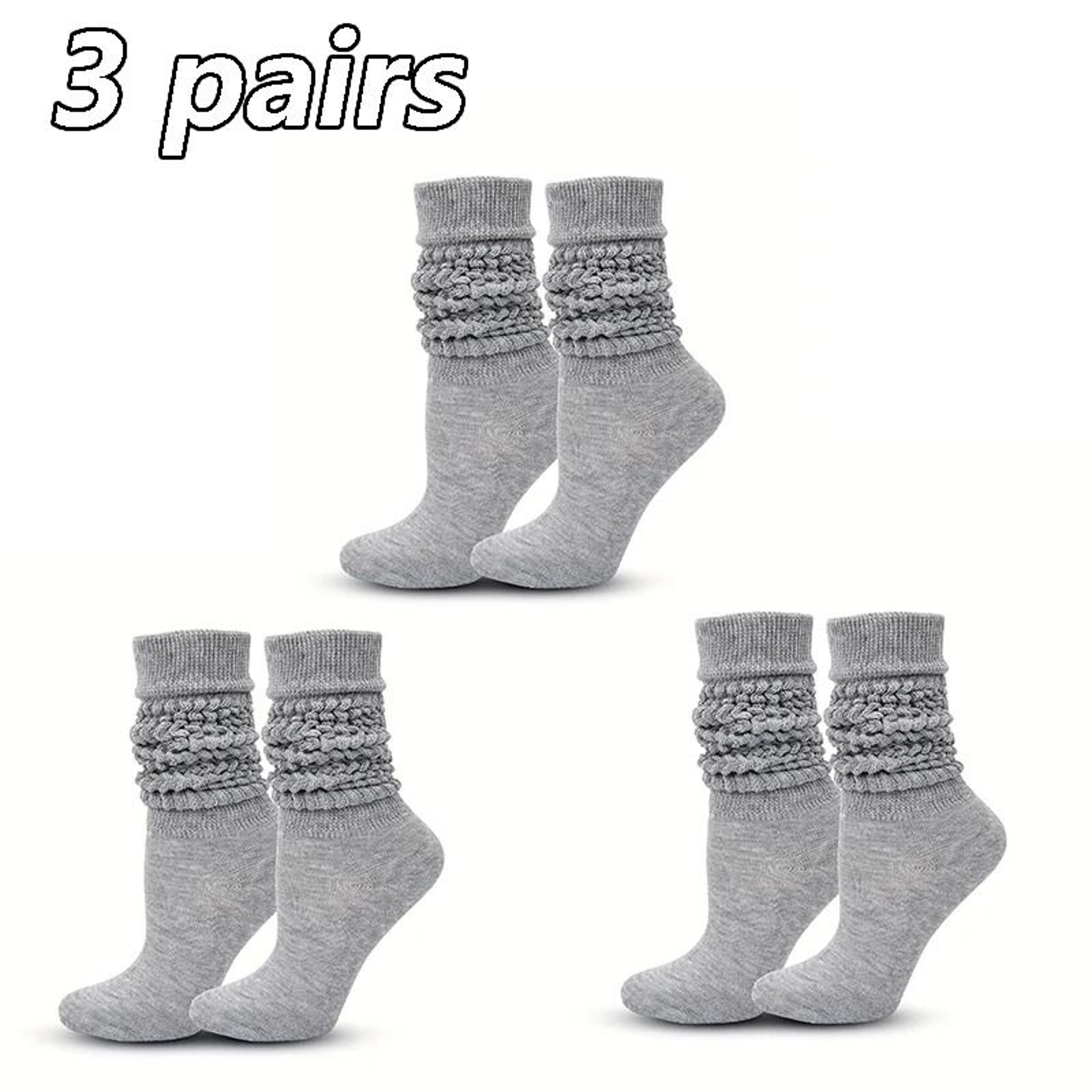 Womens Pile Up Mid Length Socks Set 8