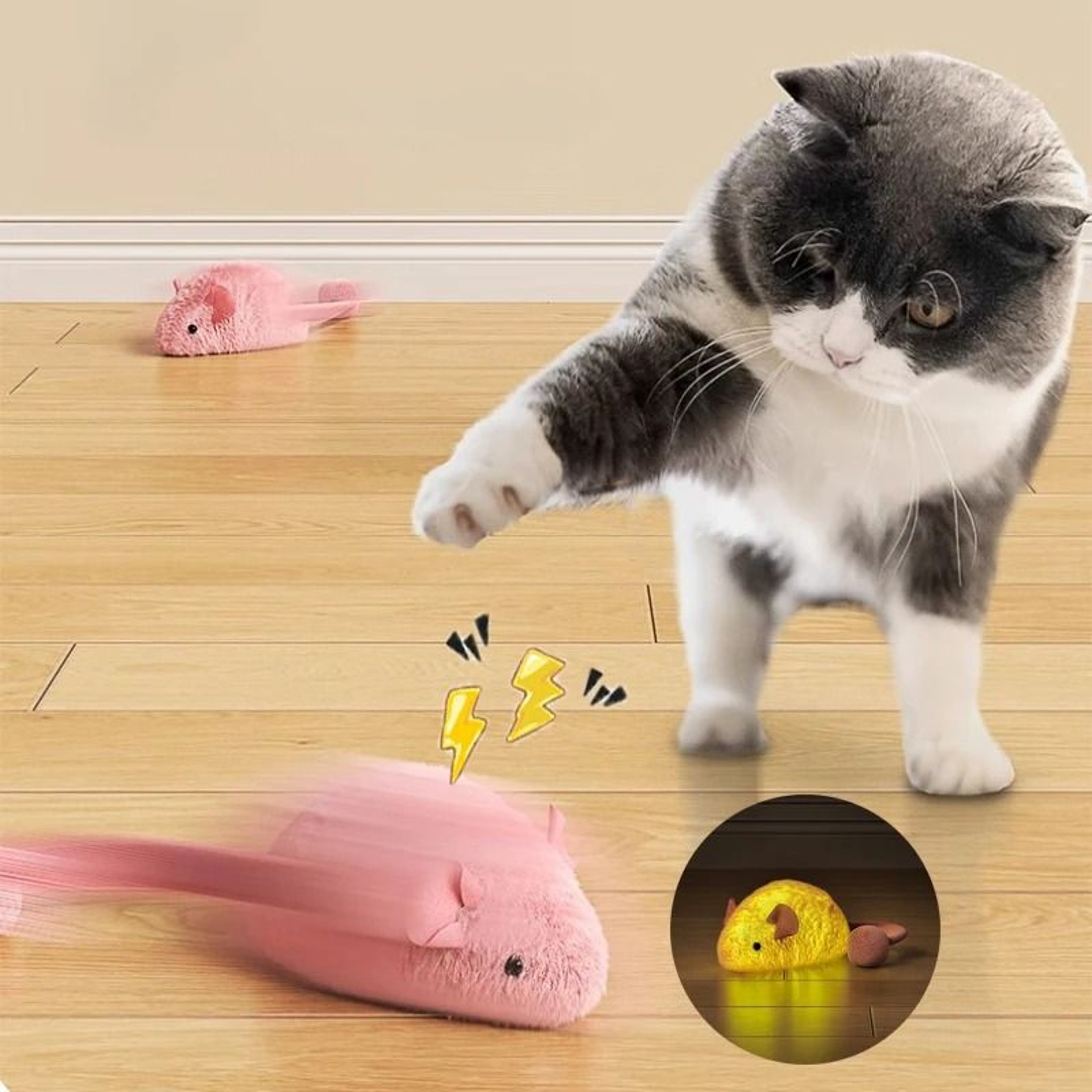 Interactive Plush Mouse Toy For Cats 0