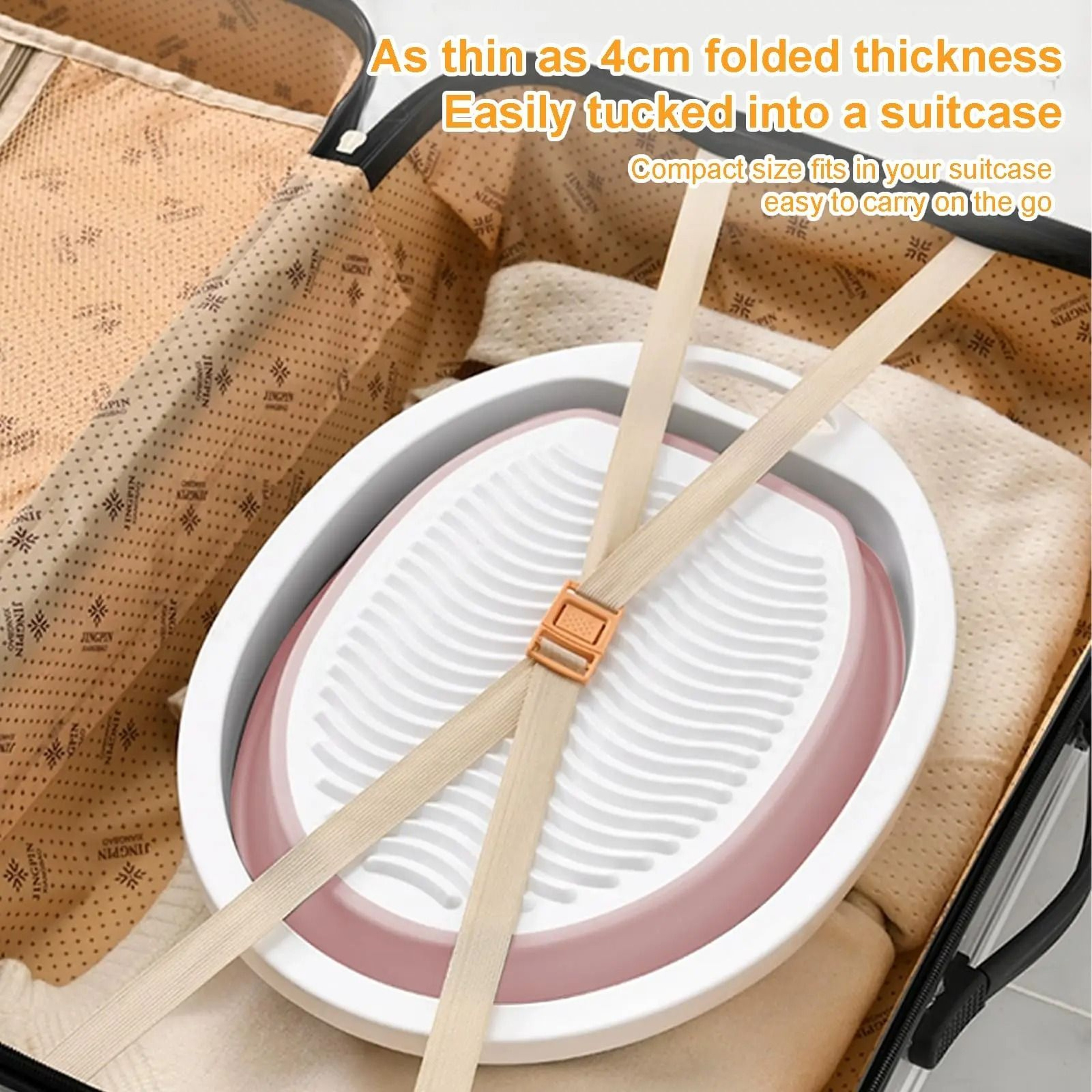 Portable Foldable Washing Basin With Built In Washboard 4