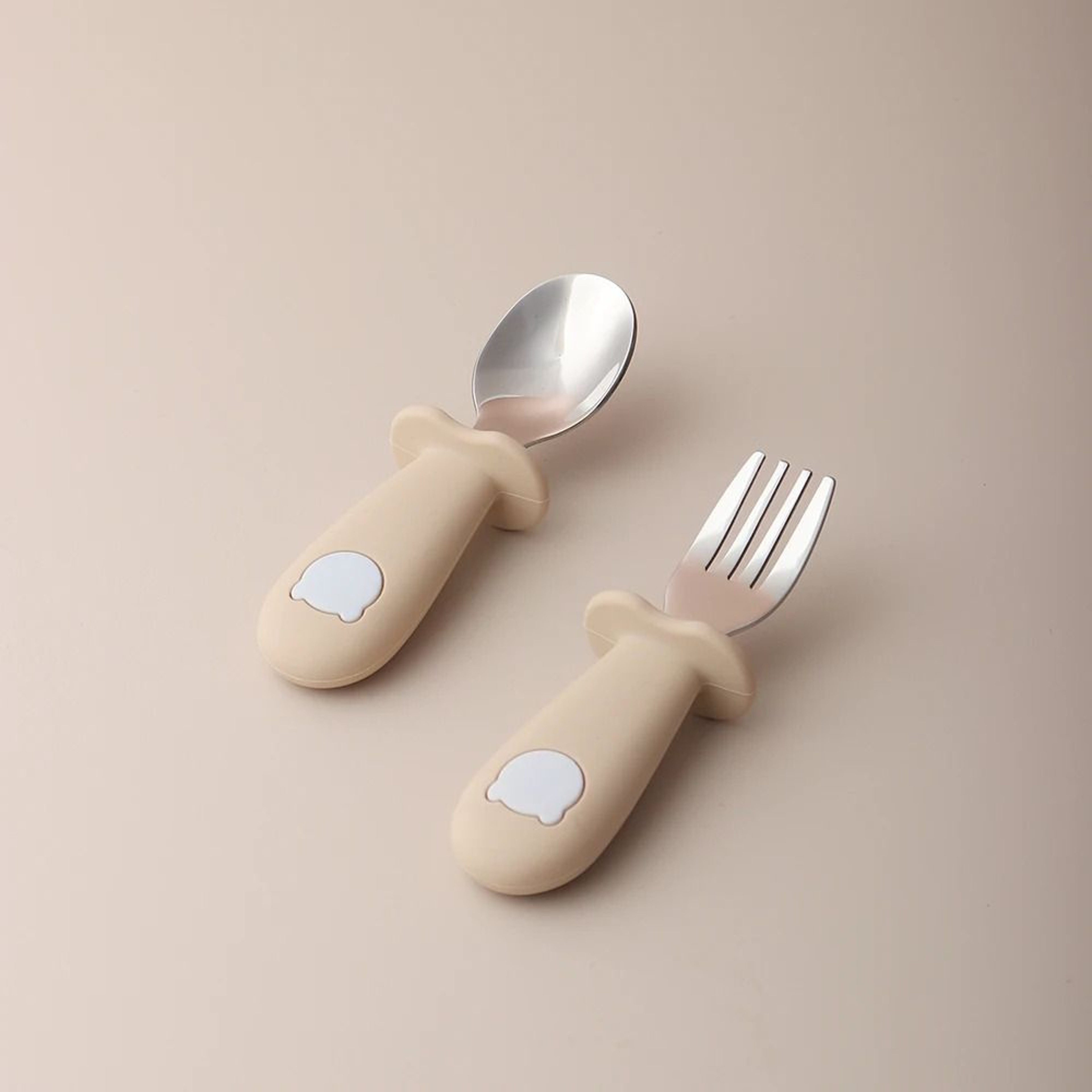 Baby Silicone Spoon And Fork Set With Stainless Steel Tips 7