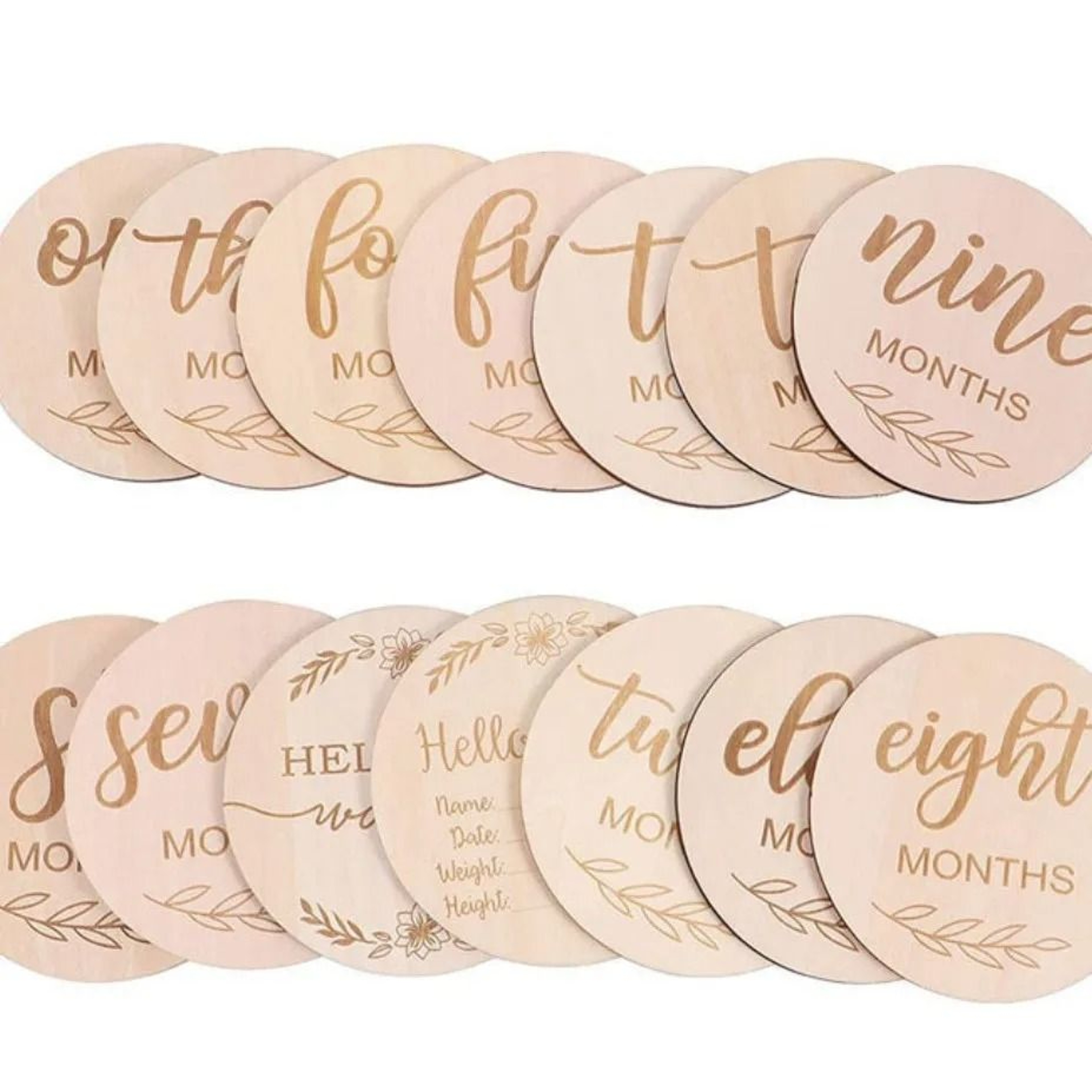 Wooden Monthly Milestone Cards For Baby Photography 6