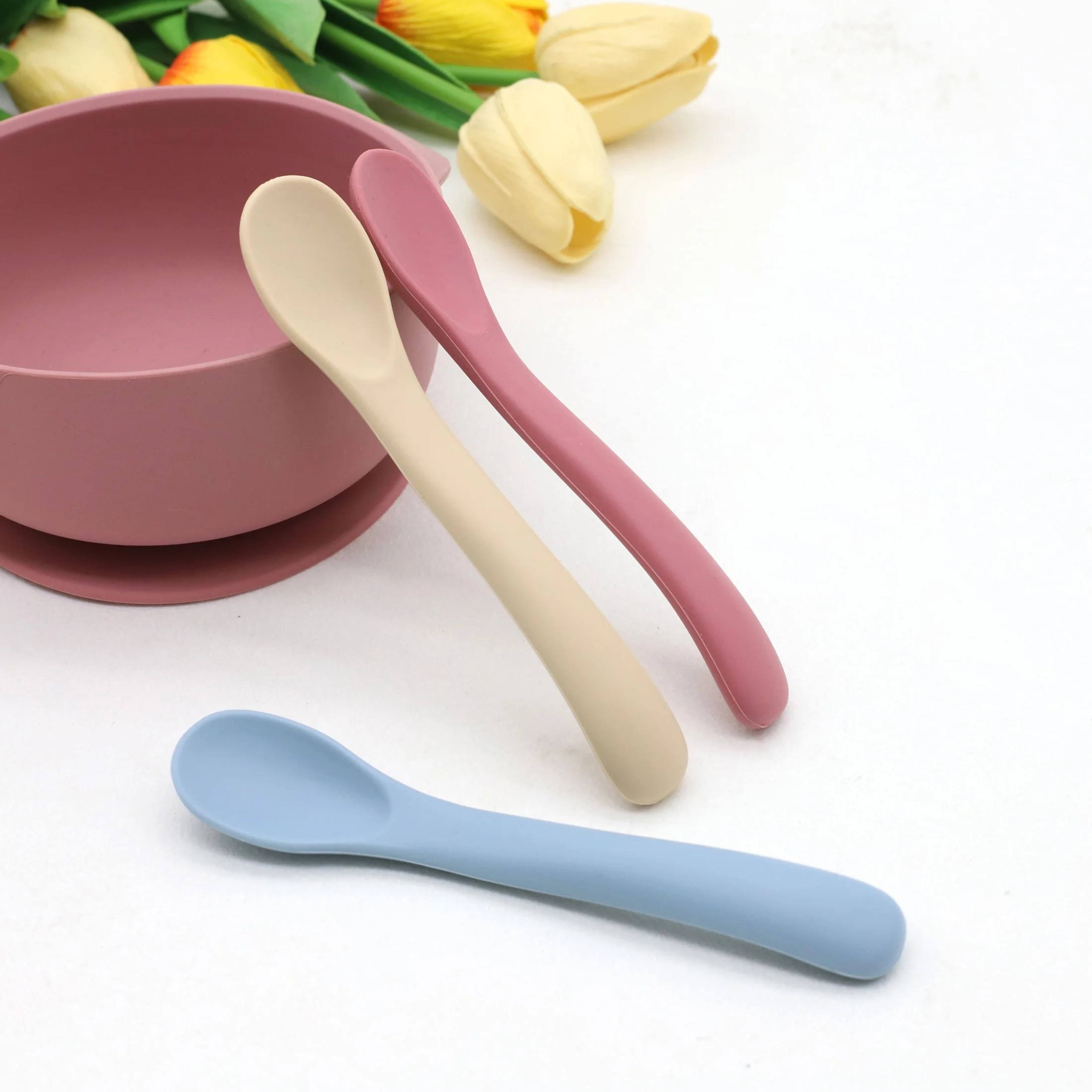 Soft Silicone Baby Feeding Spoon Set 3