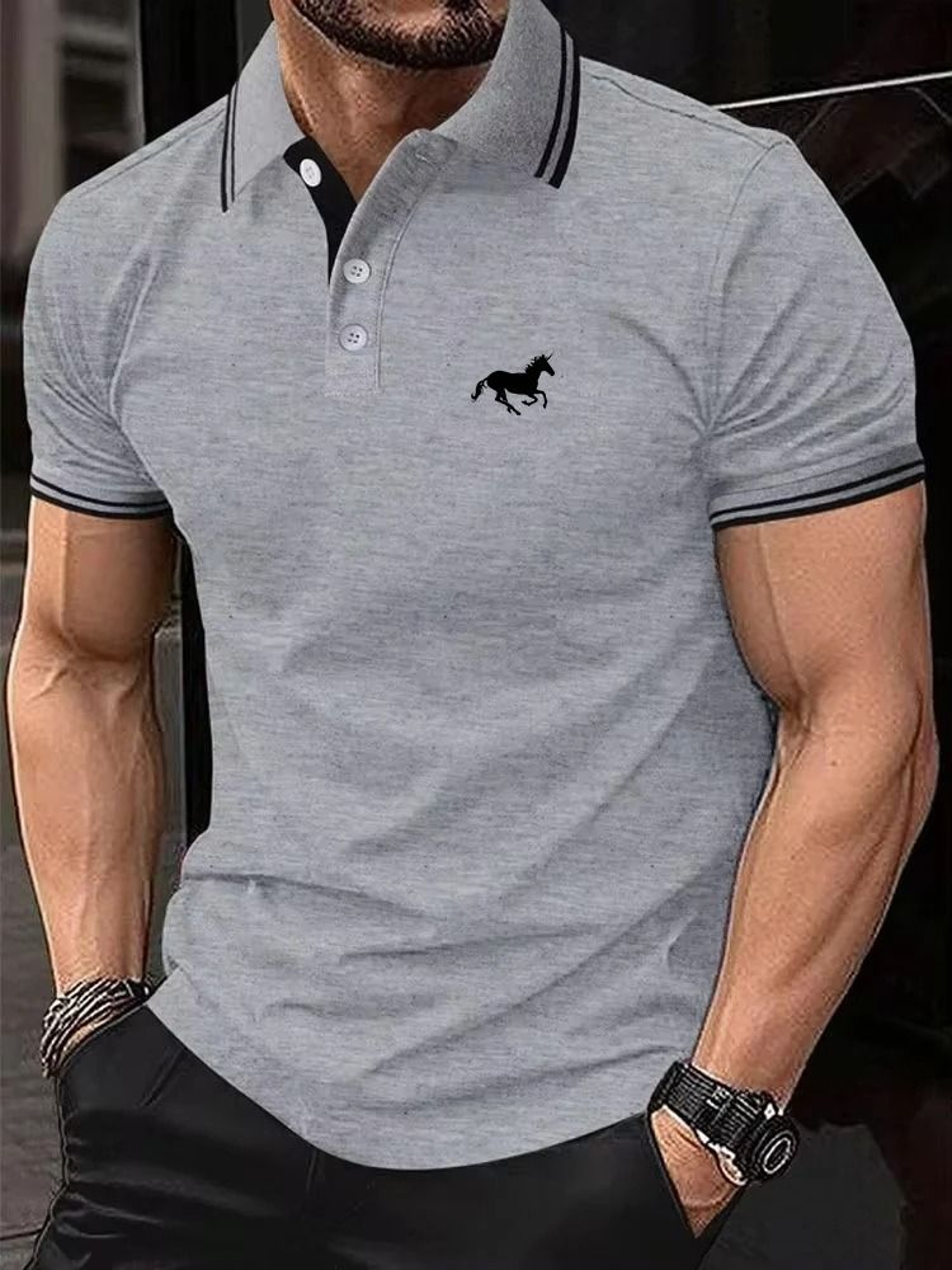 Classic Short Sleeve Polo Shirt For Men 5