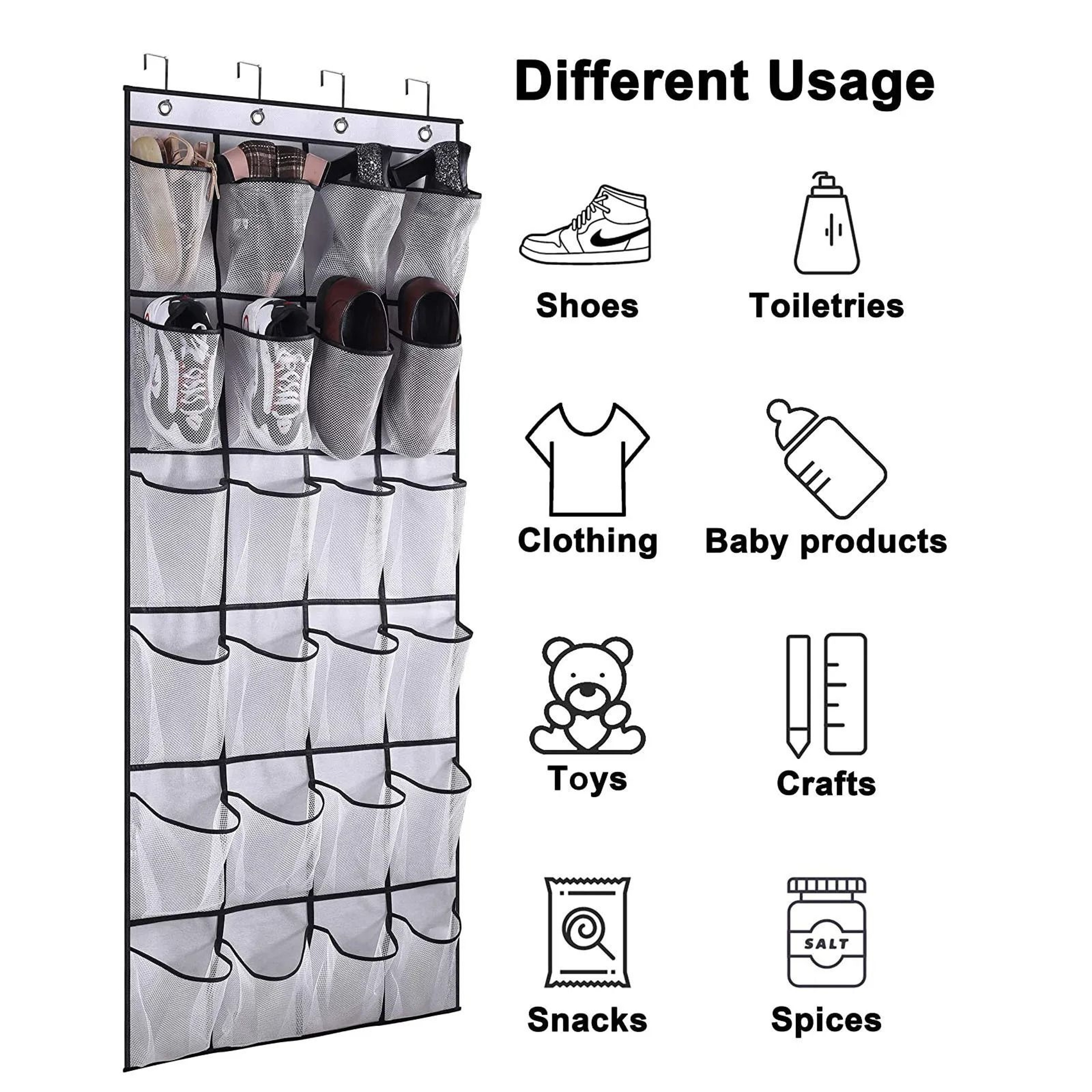 Wall Mounted Mesh Pocket Door Organizer For Space Saving Storage 0