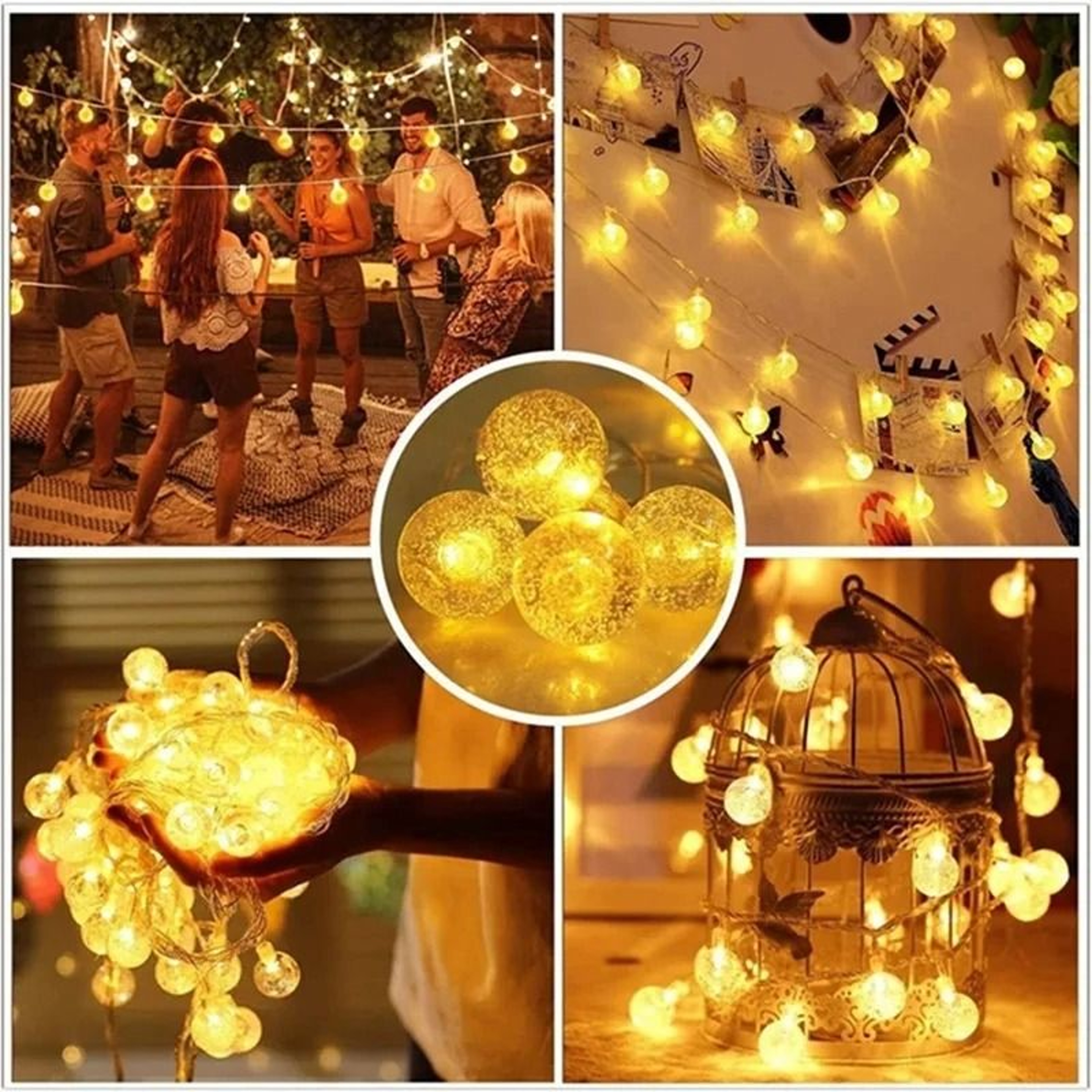 LED Crystal Ball Garland String Lights For Home And Holiday Decor 2