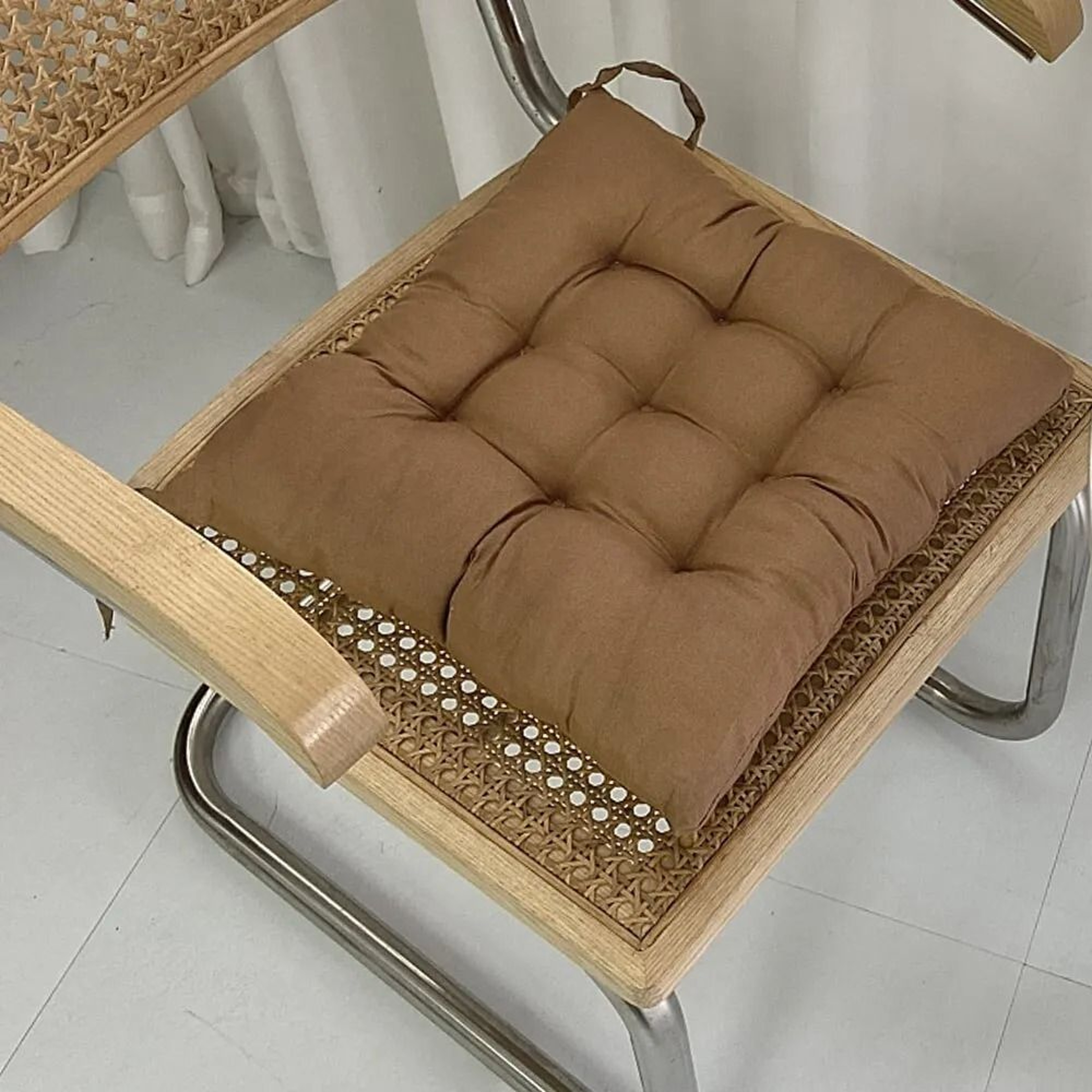 Linen Square Cushion Seat Pad For Chairs Home And Office Use 4