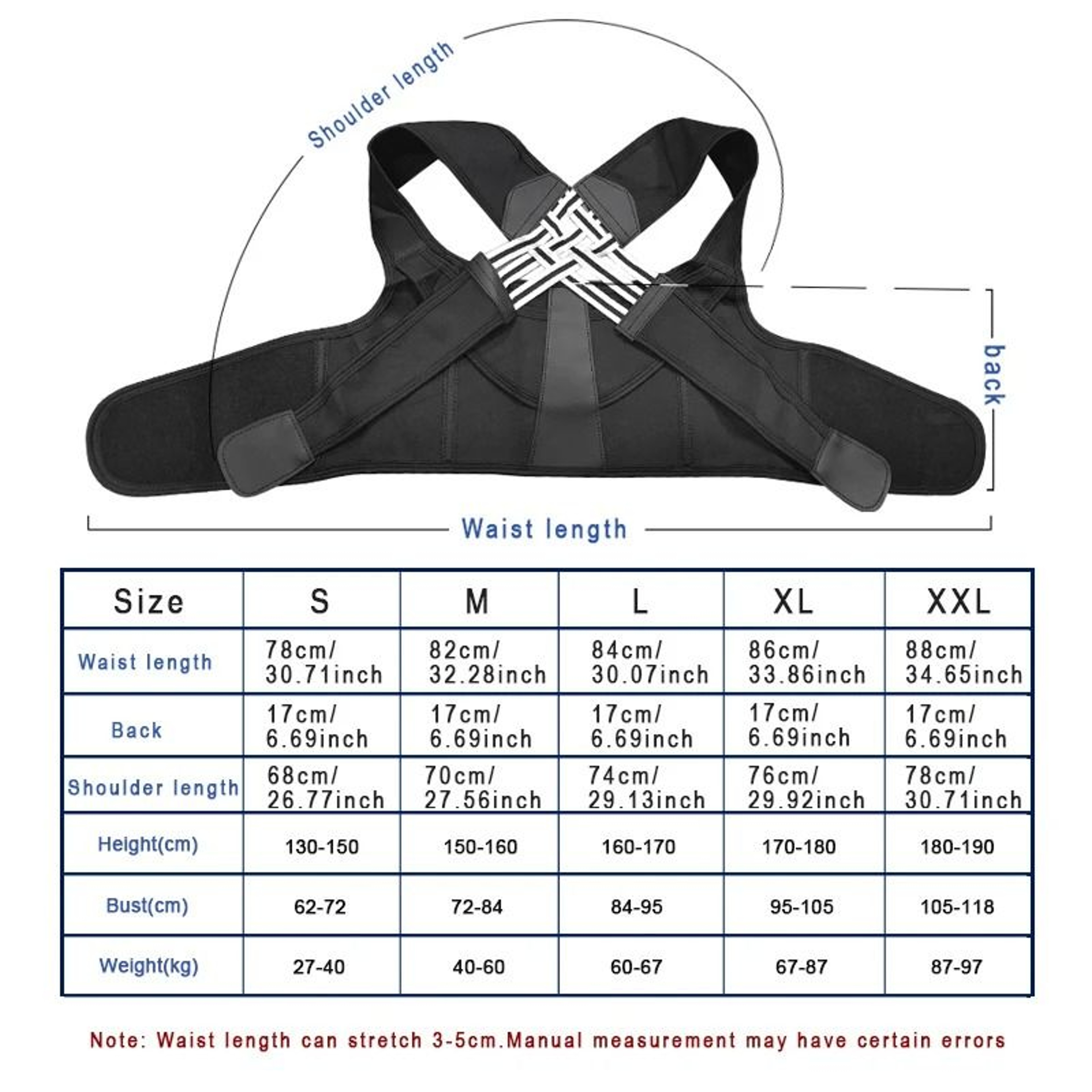 Adjustable Back Brace Posture Corrector For Full Back And Shoulder Support 5